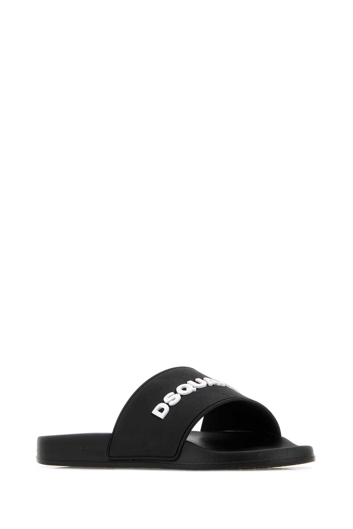 Black rubber slippers FSM0085172088692124 (Dsquared2 / サンダル ) | Dsquared2 (ディースクエアード)(1)