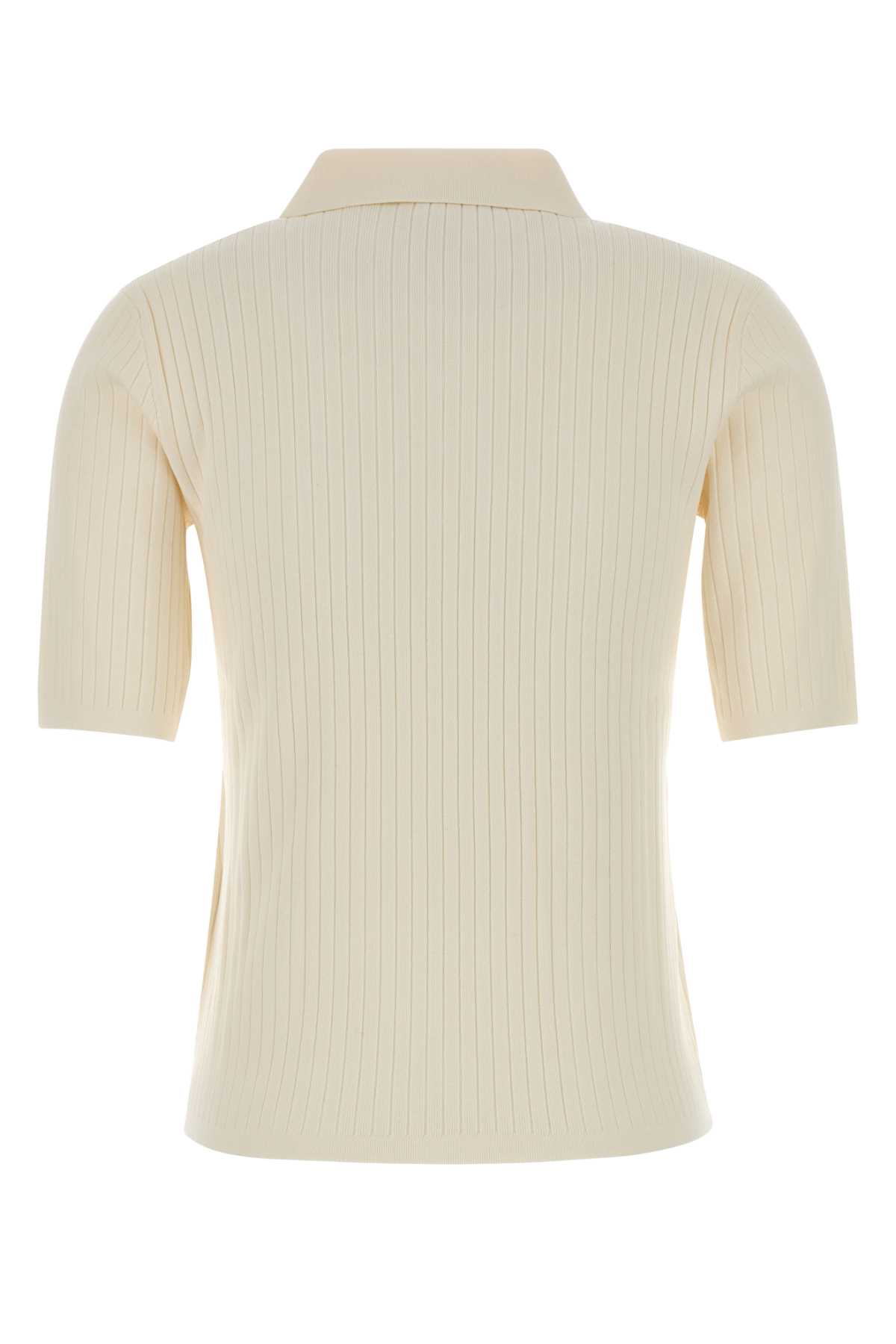 Ivory viscose blend Oscuri polo shirt 2616361031600001 (Max Mara Studio / ポロシャツ ) | Max Mara Studio (マックスマーラ ステュディオ)(1)