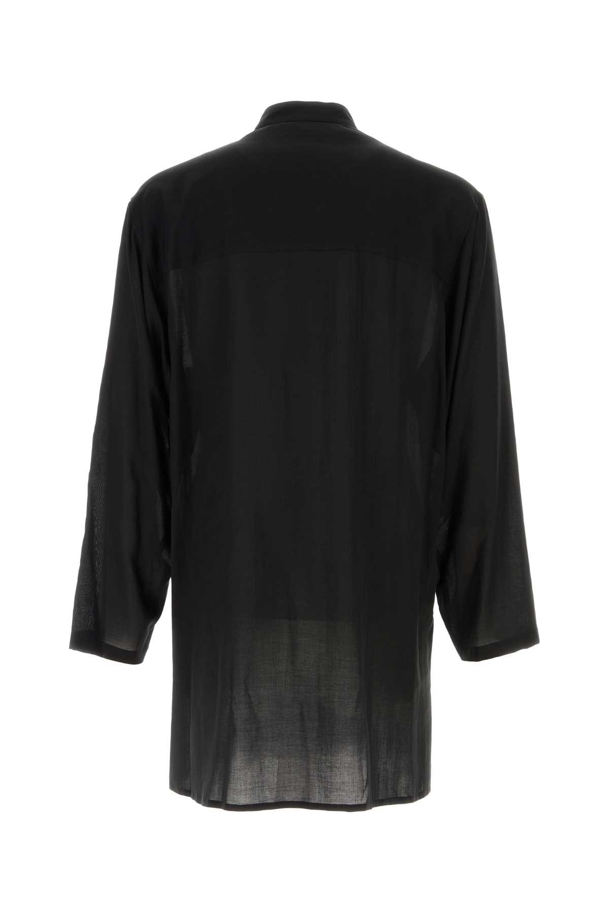 Black cellulose shirt HKB082012 (Yohji Yamamoto / シャツ・ブラウス ) | Yohji Yamamoto (ヨウジヤマモト)(1)