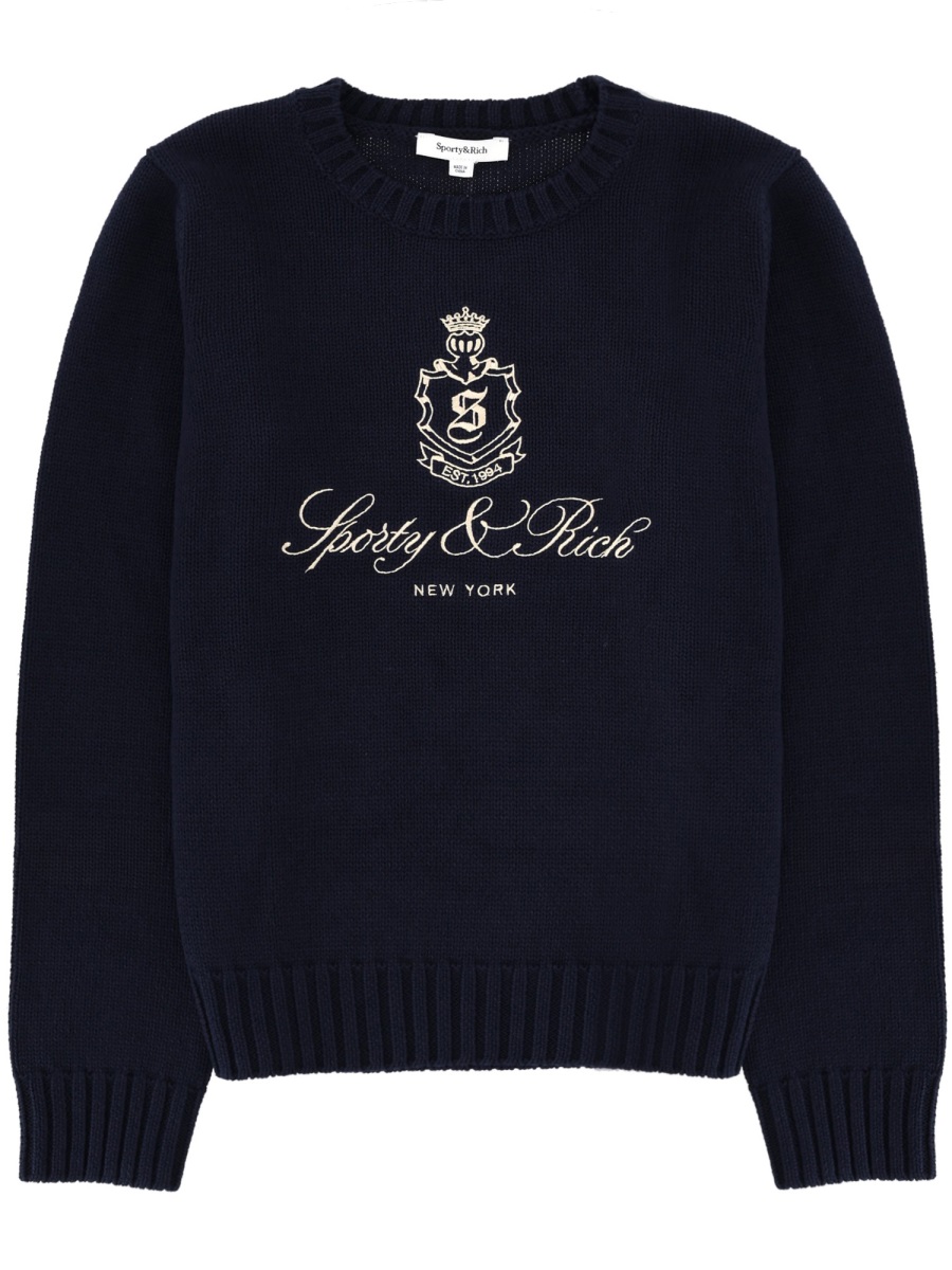 JERSEY WITH LOGO WS06566205BL106DARKNAVY (Sporty & Rich / ニット・セーター・カーディガン ) | Sporty & Rich (スポーティアンドリッチ)
