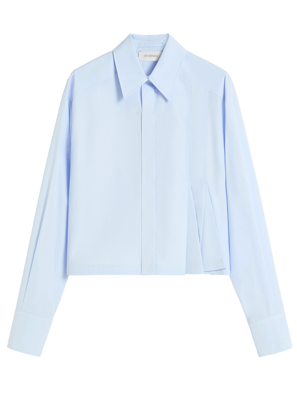 CROPPED POPLIN SHIRT WITH ASYMMETRICAL PLEATS SPXCERTO002 (Sportmax / シャツ・ブラウス ) | Sportmax (スポーツマックス)