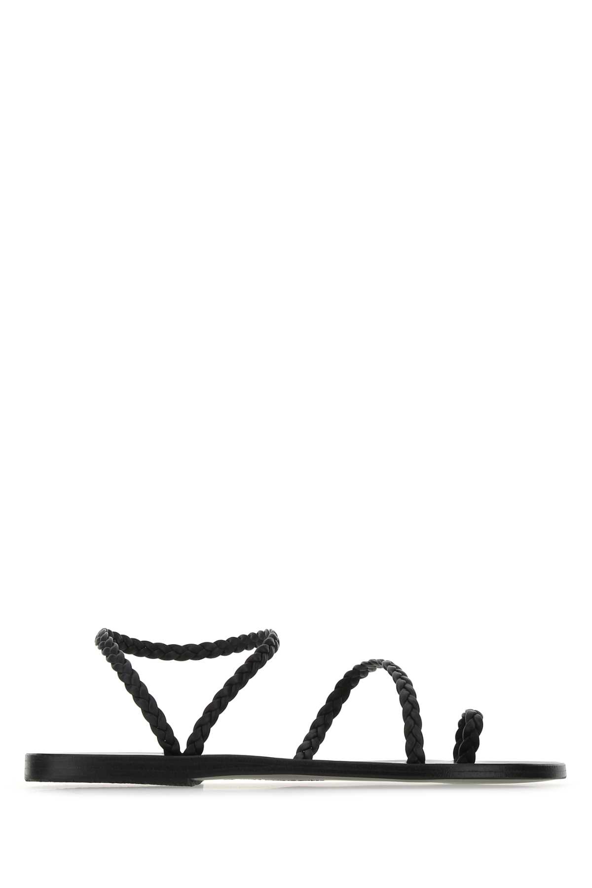 Black nappa leather Eleftheria thong sandals ELEFTHERIABLACK (ANCIENT GREEK SANDALS / サンダル ) | ANCIENT GREEK SANDALS (エンシェントグリークサンダルズ)