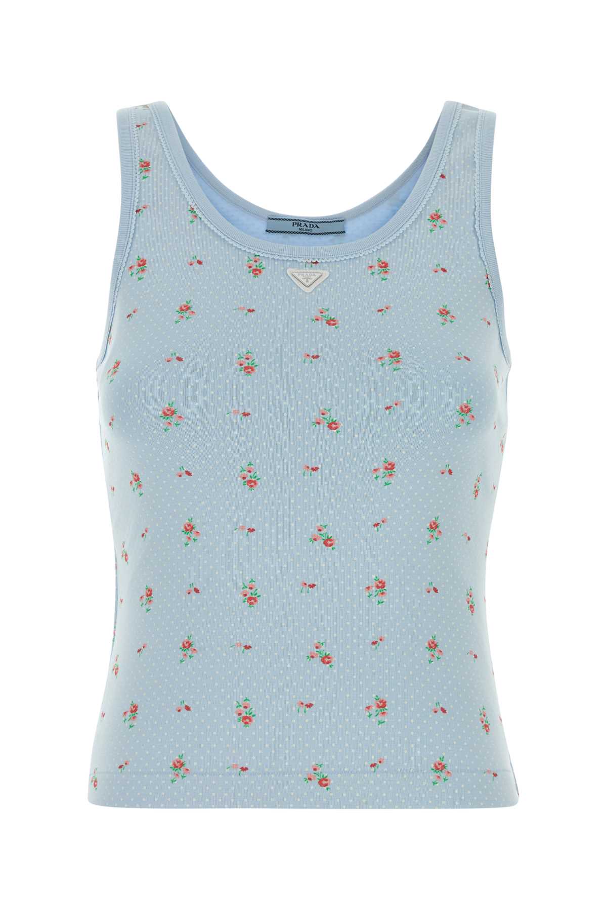 Printed stretch cotton tank top 39659CSOOO19AXF0012 (Prada / タンクトップ・キャミソール ) | Prada (プラダ)