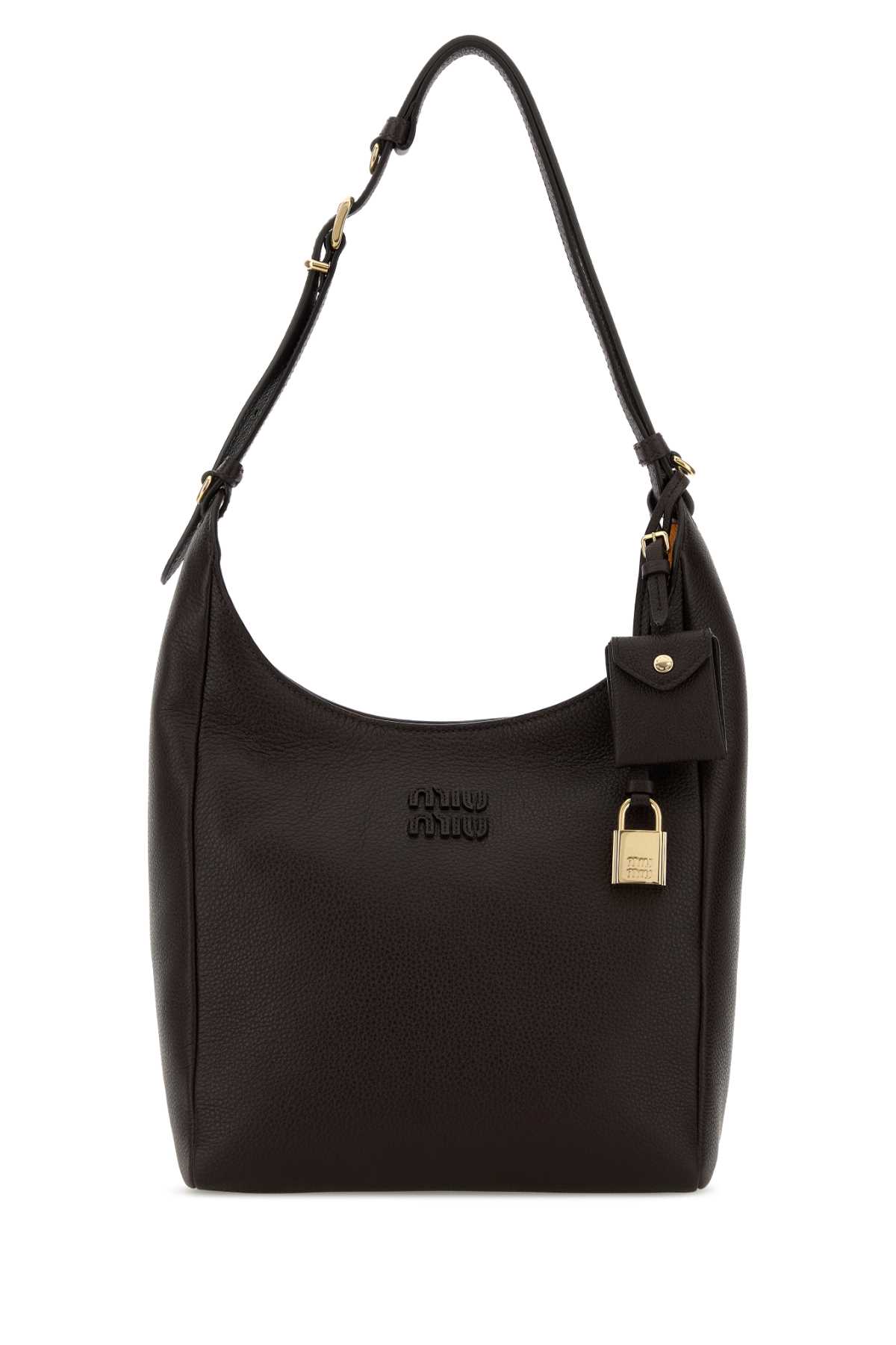 Dark brown leather shoulder bag 5BE0982IFLF0ZKS (MIU MIU / ハンドバッグ・ショルダーバッグ ) | MIU MIU (ミュウミュウ)