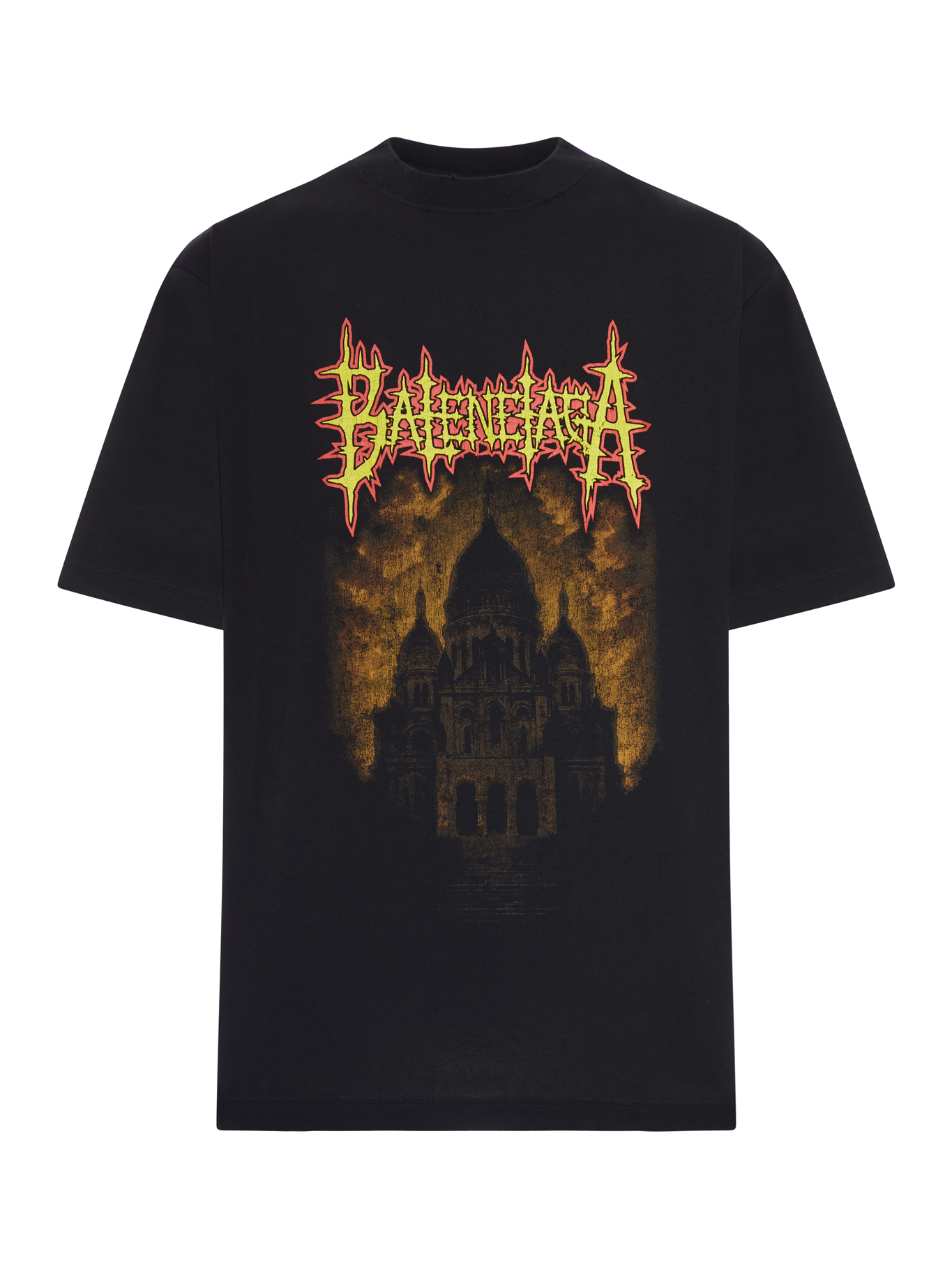 CREW NECK T-SHIRT IN COTTON WITH PRINT 764235TUVE41000 (Balenciaga / Tシャツ・カットソー ) | Balenciaga (バレンシアガ)