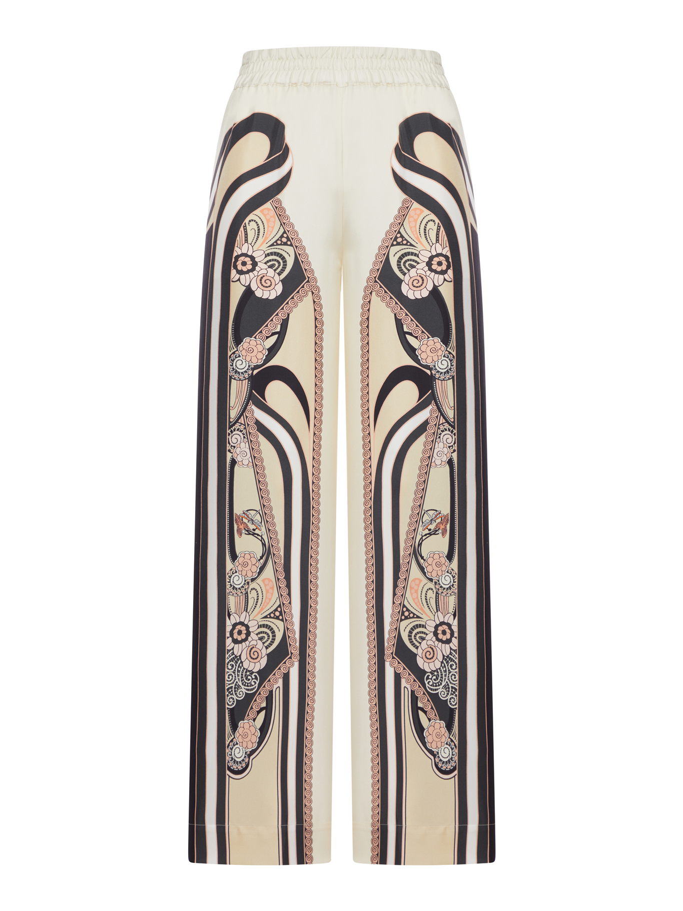 SILK PALAZZO TROUSERS WITH PLACED PRINT TRO0026SIL006AMB03PI02 (La DoubleJ / パンツ ) | La DoubleJ (ラダブルジェイ)