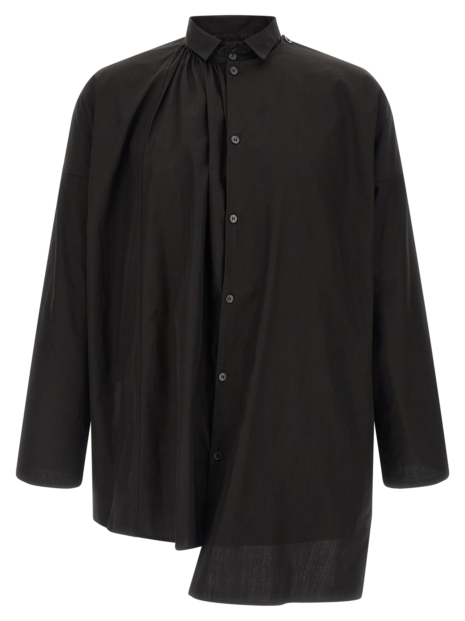 'Collar Gather Double B' shirt HKB30054BLACK2 (Yohji Yamamoto / シャツ・ブラウス ) | Yohji Yamamoto (ヨウジヤマモト)