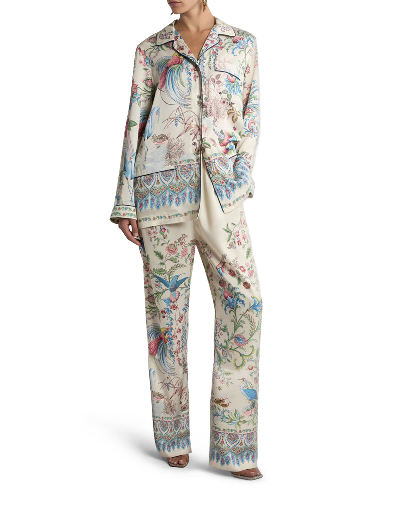 TWILL SHIRT WITH PLACED FLORA AND FAUNA PRINT WRIA010099SPSI4X0802X0802 (ETRO / シャツ・ブラウス ) | ETRO (エトロ)(1)