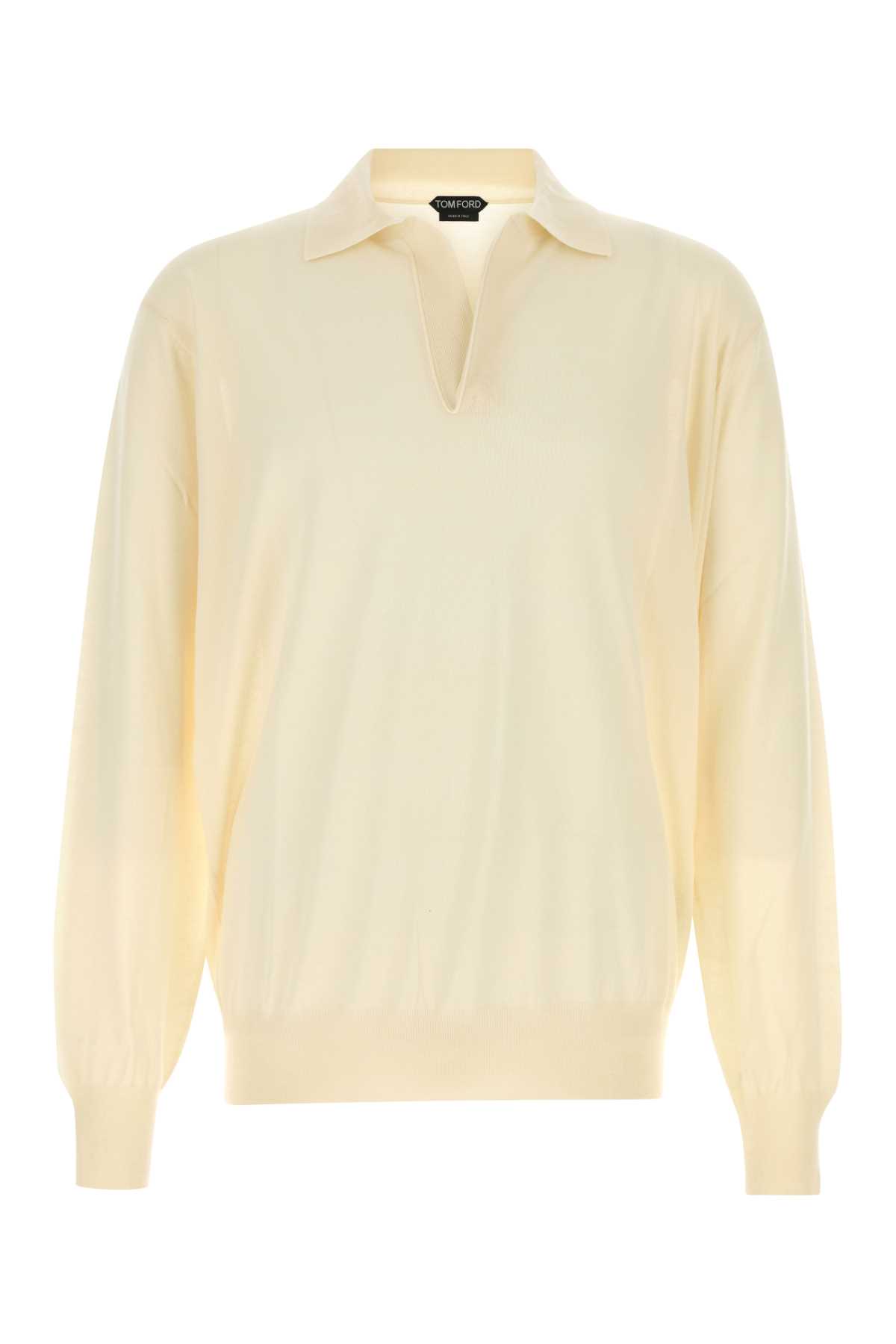 Ivory cashmere polo shirt KPL052YMK087WAE (TOM FORD / ニット・セーター・カーディガン ) | TOM FORD (トムフォード)