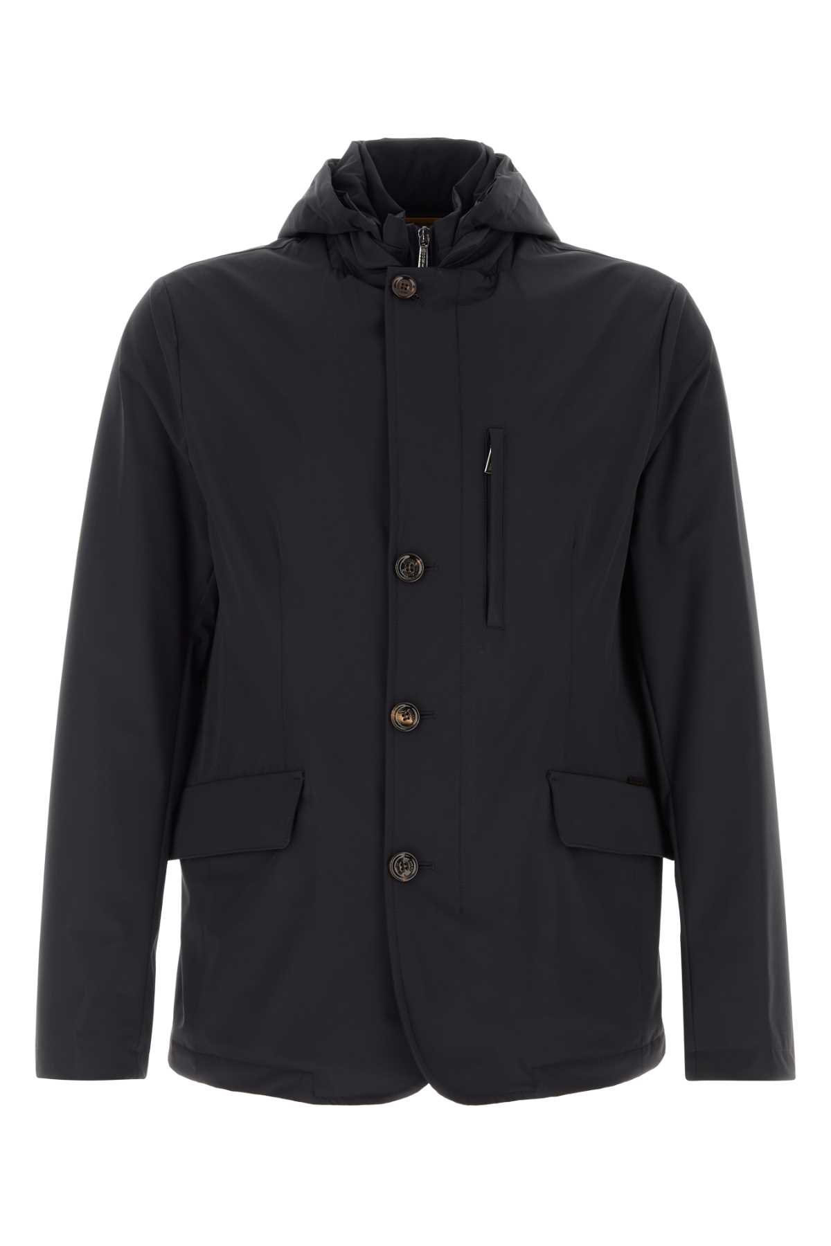 Midnight blue stretch nylon Ranieri jacket RANIERIKRDARKBLU (MooRER / カジュアルジャケット ) | MooRER (ムーレー)