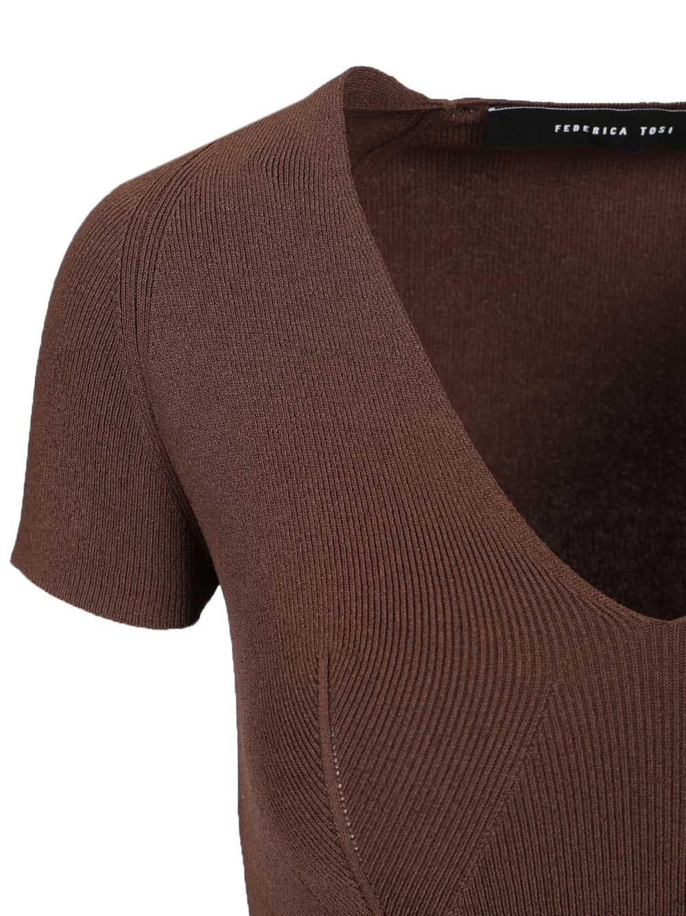 MAGLIA SCOLLO V 4200745158 (FEDERICA TOSI / Tシャツ・カットソー ) | FEDERICA TOSI (フェデリカ トシ)(2)