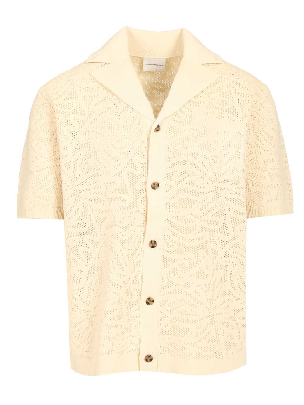 Chemise Maille Dentelle KCA174CO293OW (Drôle De Monsieur / シャツ・ブラウス ) | Drôle De Monsieur (ドロールドムッシュ)