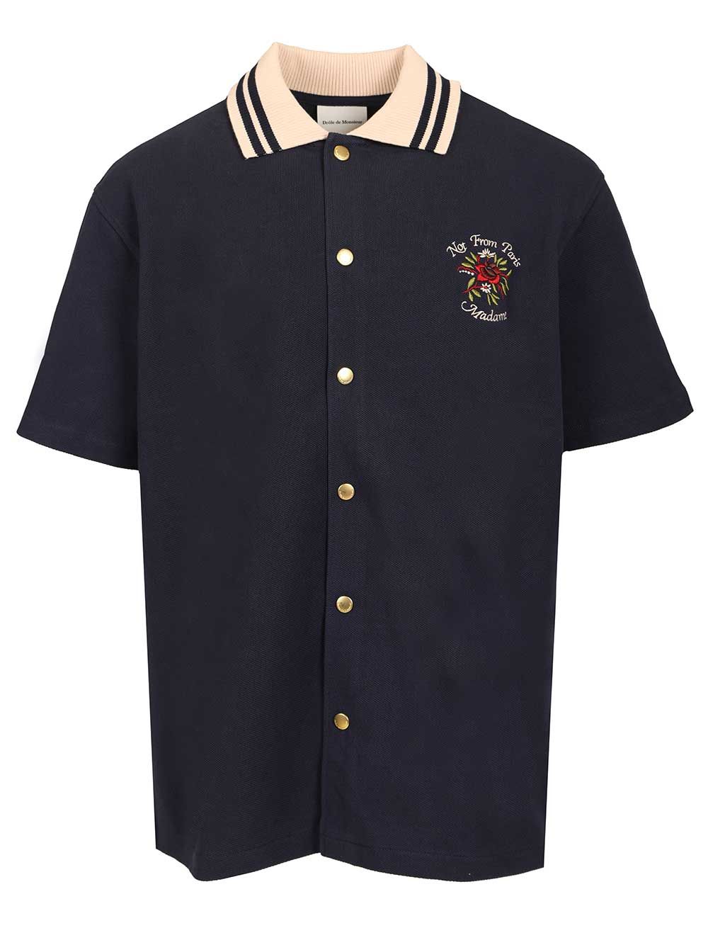 Chemise Piquée Slogan Rose JSH247CO264NY (Drôle De Monsieur / シャツ・ブラウス ) | Drôle De Monsieur (ドロールドムッシュ)