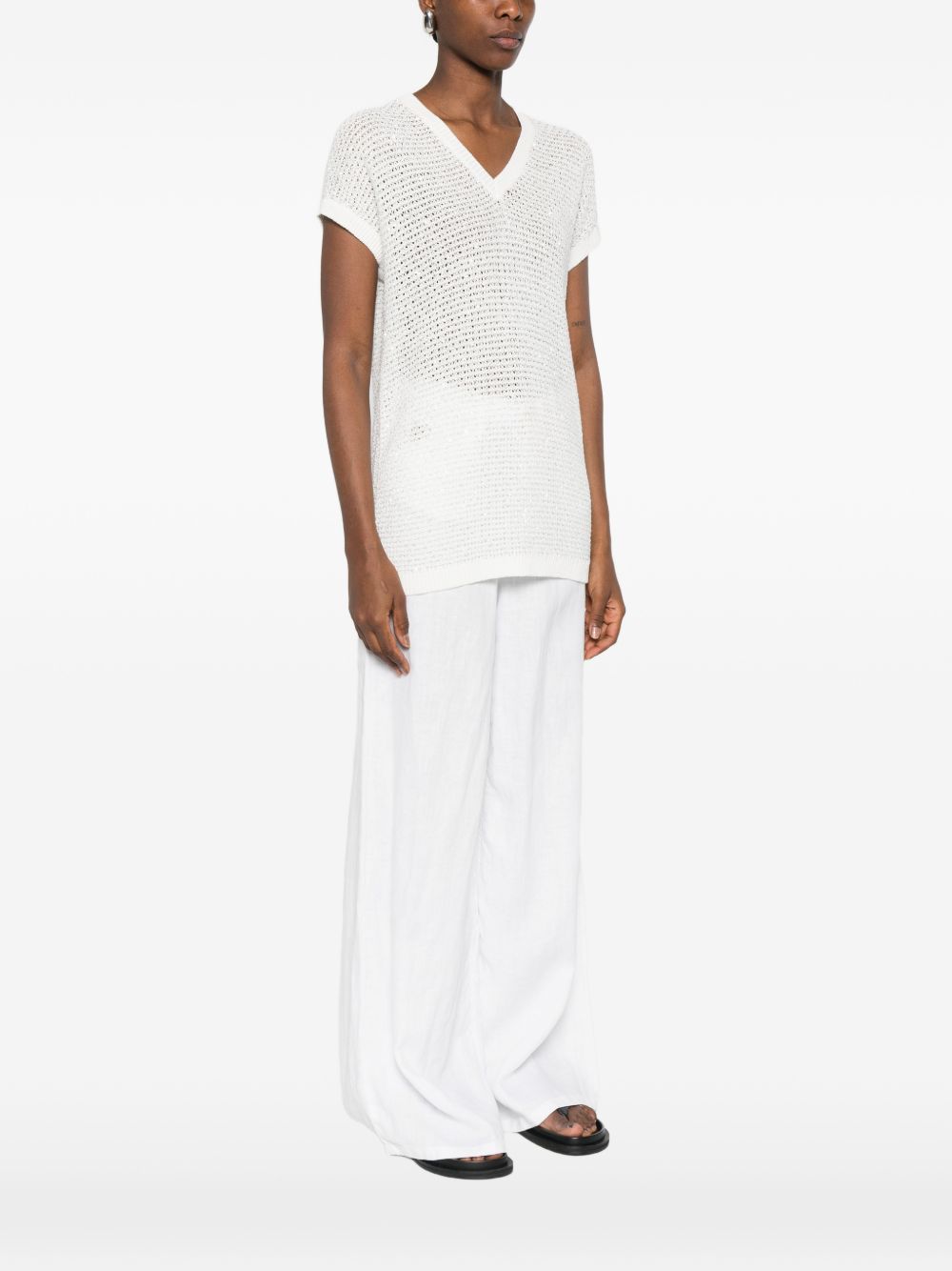 Fabiana Filippi T-shirts and Polos White MAD276F531M120VR1 (FABIANA FILIPPI / Tシャツ・カットソー ) | FABIANA FILIPPI (ファビアナフィリッピ)(3)