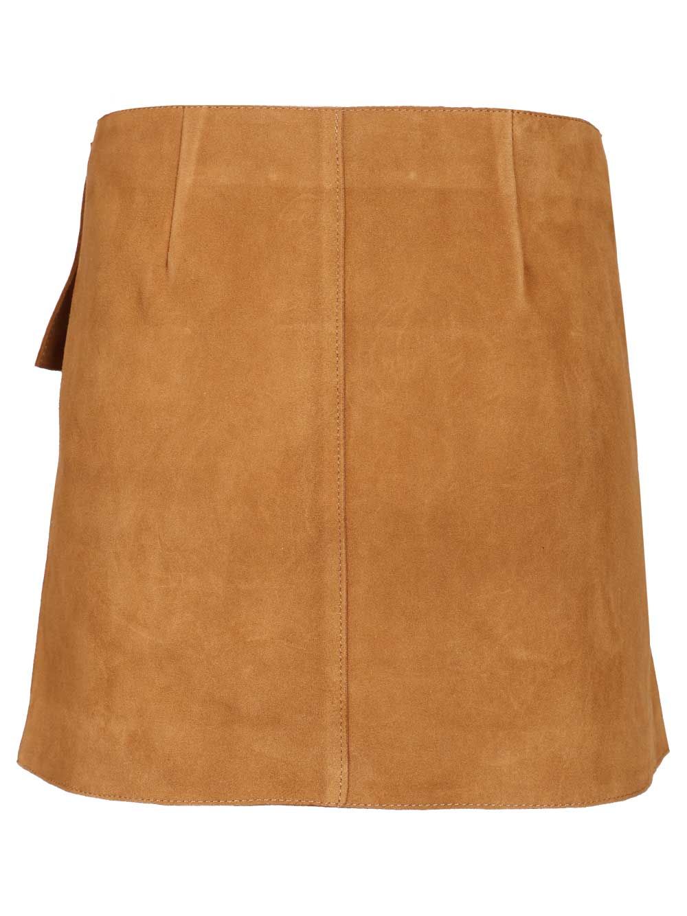 MINI SKIRT WITH BIG BUCKLE BELT GOAT SUEDE LEATHER FSK464LH0059236 (AMI Paris / スカート ) | AMI Paris (アミパリス)(1)