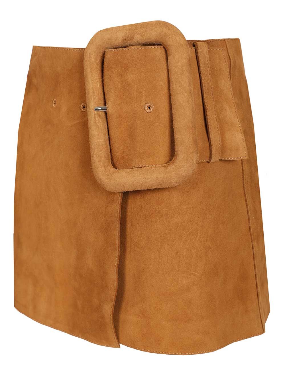 MINI SKIRT WITH BIG BUCKLE BELT GOAT SUEDE LEATHER FSK464LH0059236 (AMI Paris / スカート ) | AMI Paris (アミパリス)(2)