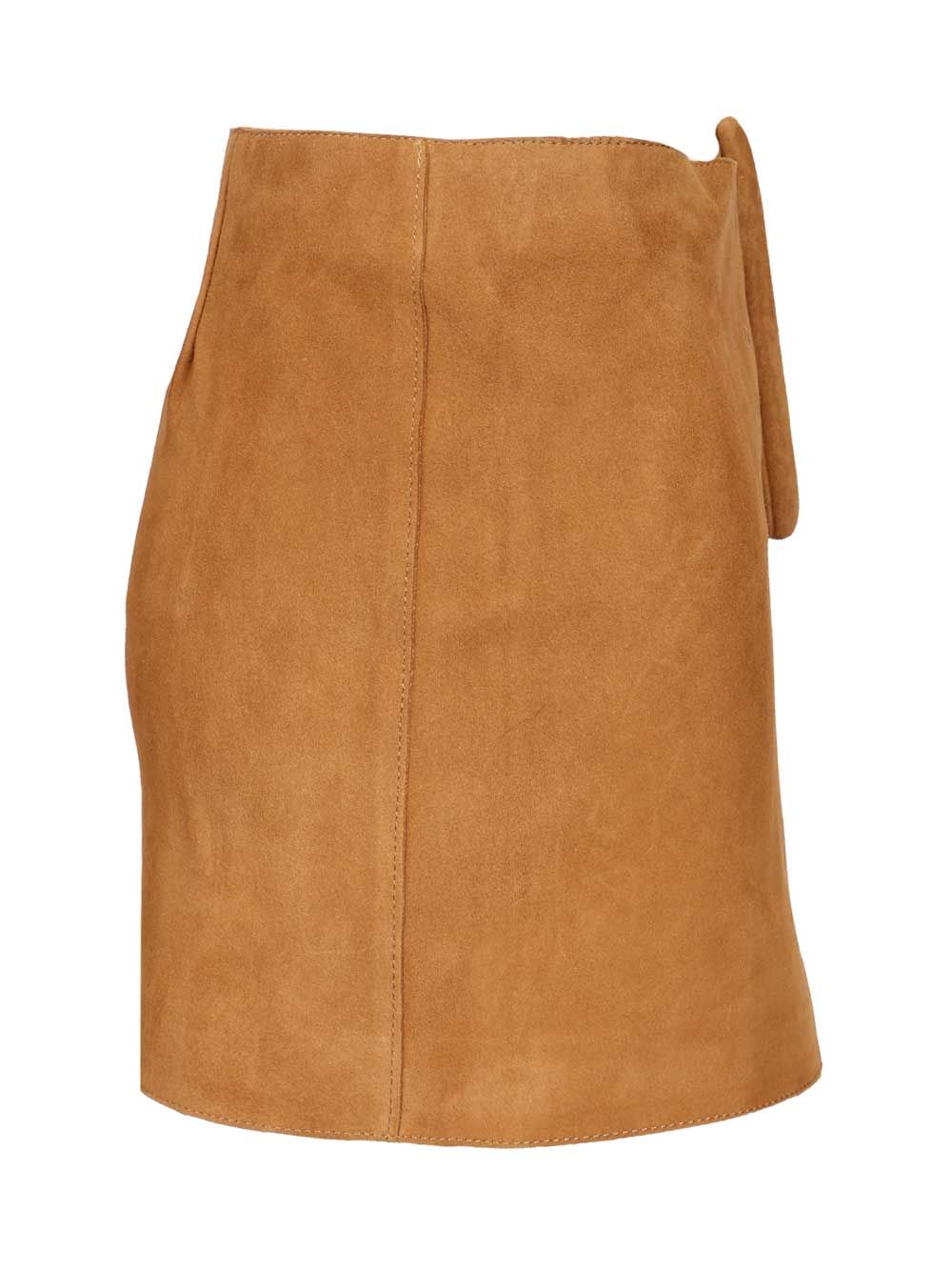 MINI SKIRT WITH BIG BUCKLE BELT GOAT SUEDE LEATHER FSK464LH0059236 (AMI Paris / スカート ) | AMI Paris (アミパリス)(3)