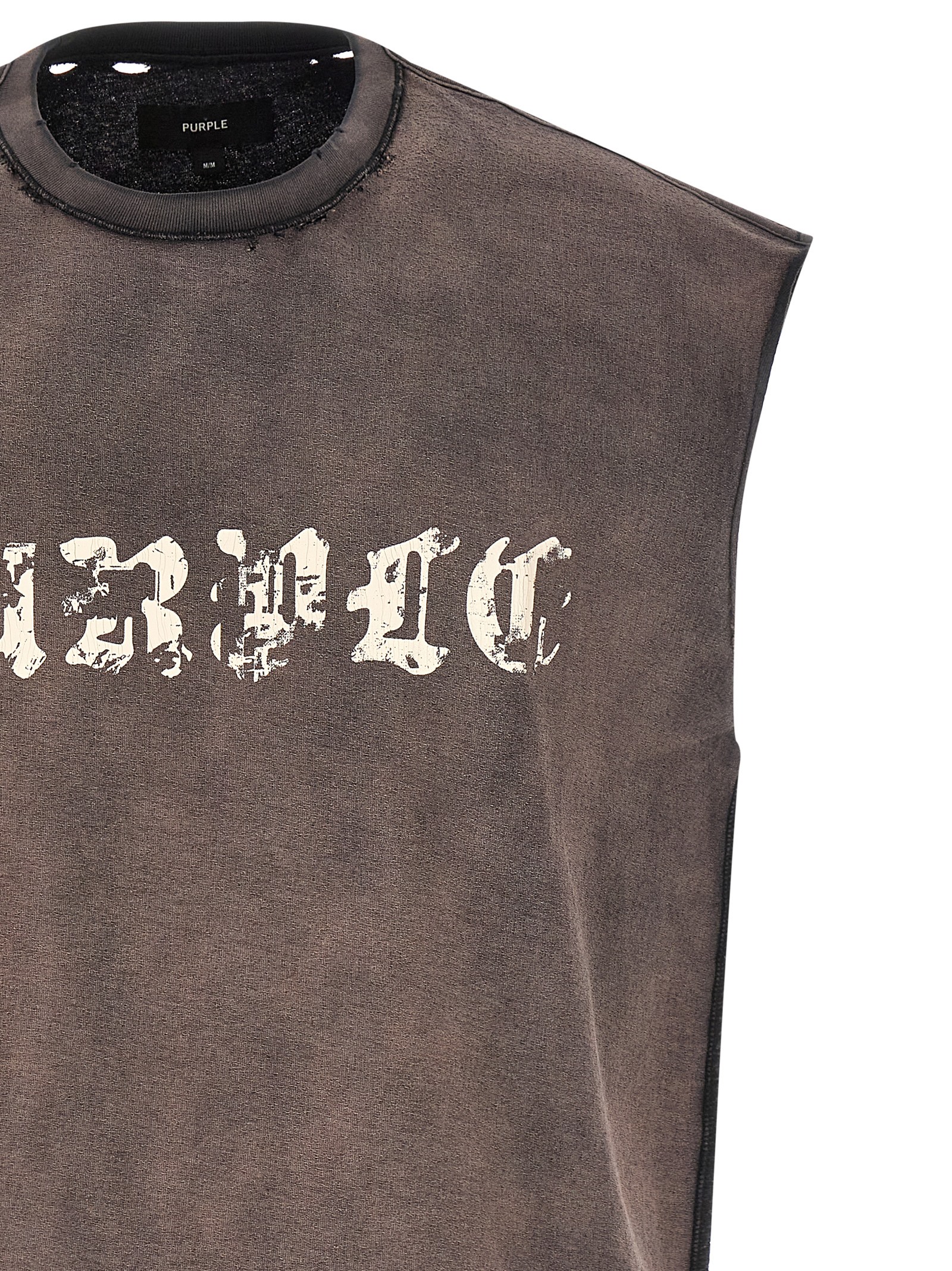 'Worn Gothic' tank top P103TBSP226BLACK (PURPLE / タンクトップ・キャミソール ) | PURPLE (パープル)(2)