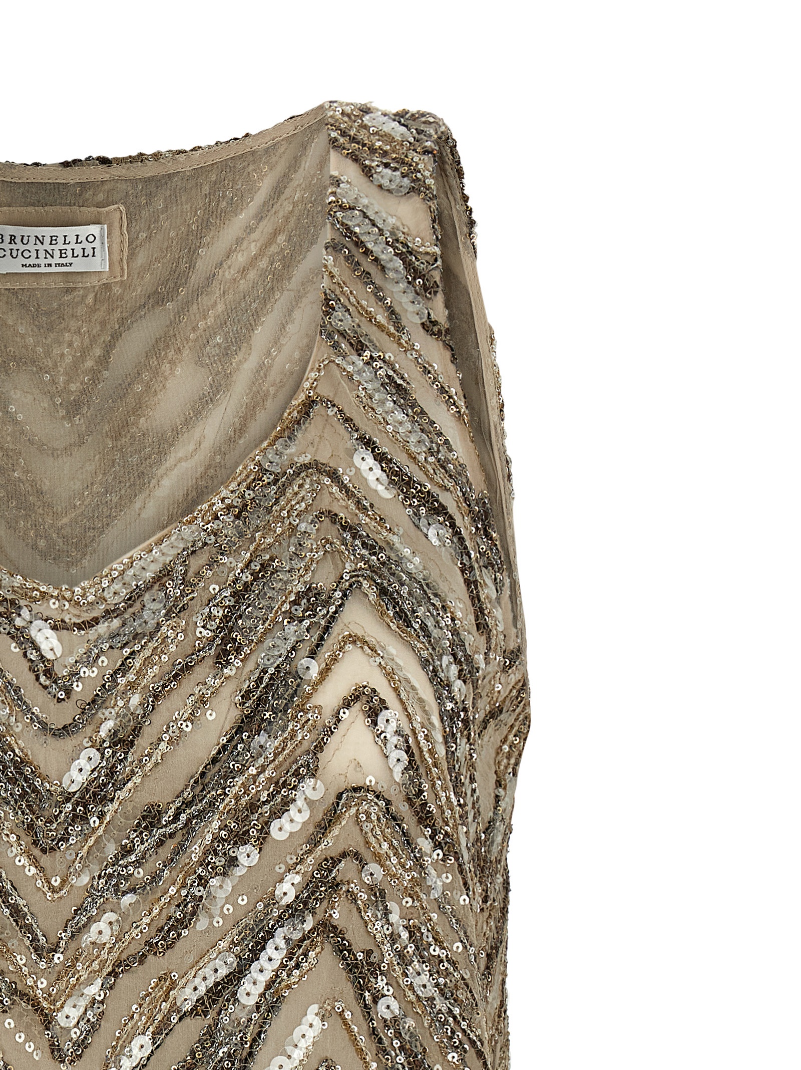 'Dazzling Chevron Embroidery' top MF940HN602C9504 (Brunello Cucinelli / タンクトップ・キャミソール ) | Brunello Cucinelli (ブルネロ・クチネリ)(2)