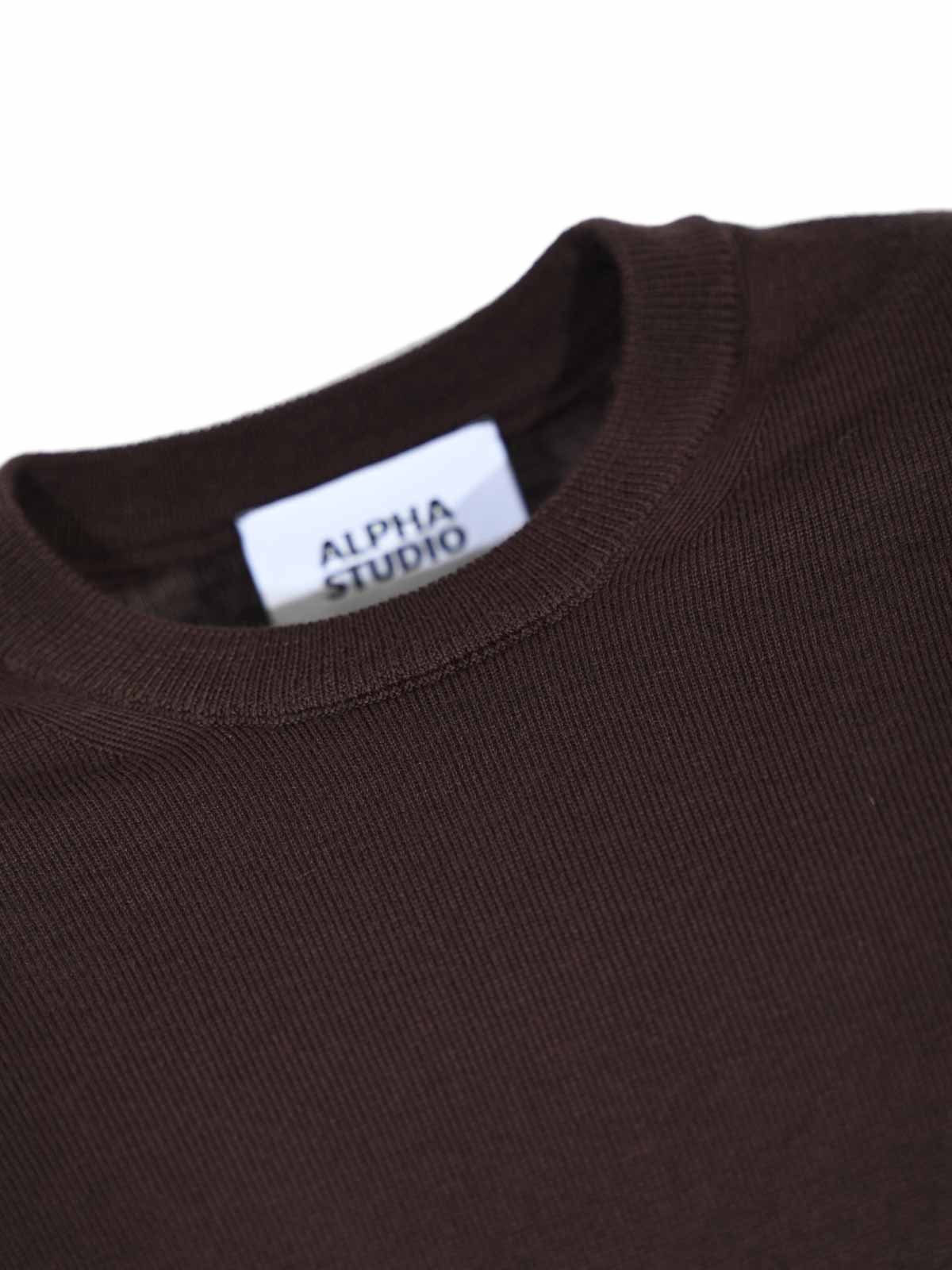 Slim Crew-Neck Sweater AU3010C1019 (ALPHA STUDIO / ニット・セーター・カーディガン ) | ALPHA STUDIO (アルファ ストゥディオ)(2)