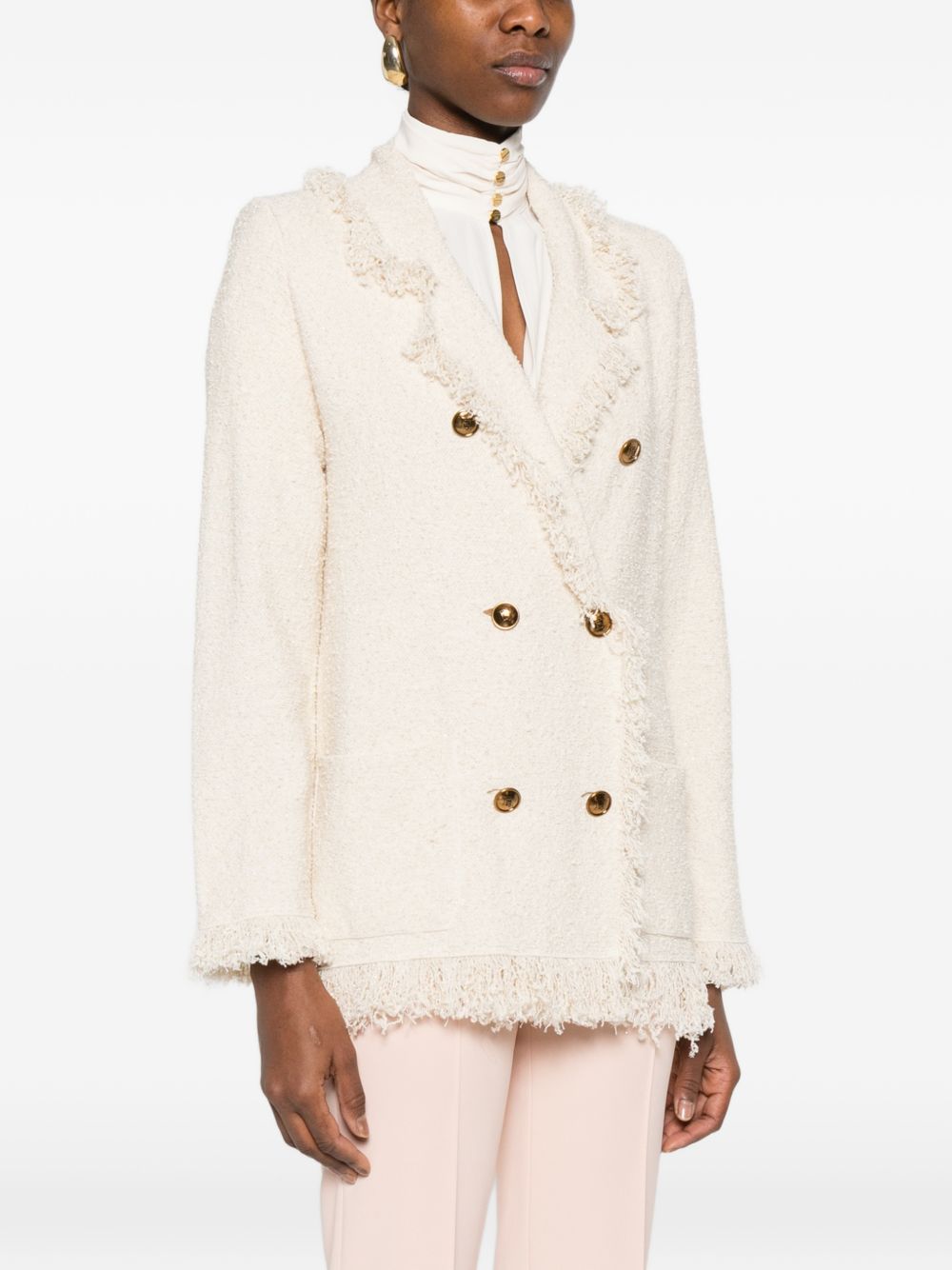 Elisabetta Franchi Jackets White MK11R62E2193 (Elisabetta Franchi / ブレザー・ジャケット ) | Elisabetta Franchi (エリザベッタ フランキ)(3)