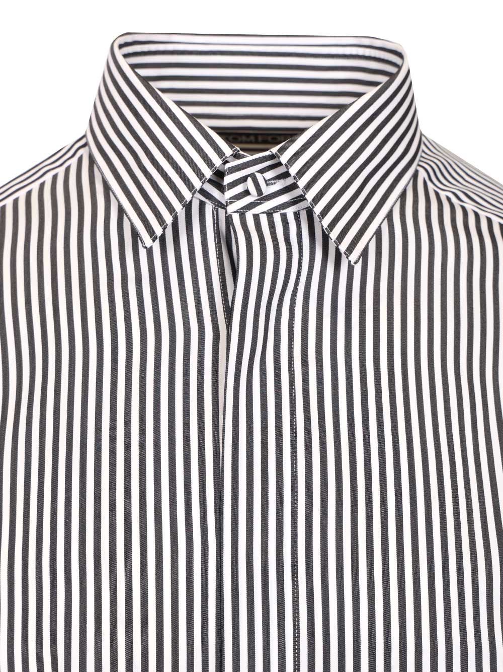 silk cotton ladder stripe classic fit shirt HRVF01CSP16WNA (TOM FORD / シャツ・ブラウス ) | TOM FORD (トムフォード)(3)