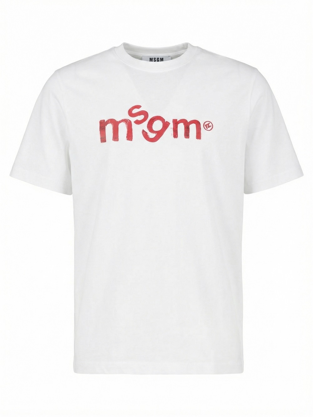 HANDWRITTEN LOGO PRINT COTTON T-SHIR 4040MM117D26700201 (MSGM / Tシャツ・カットソー ) | MSGM (エムエスジーエム)(4)