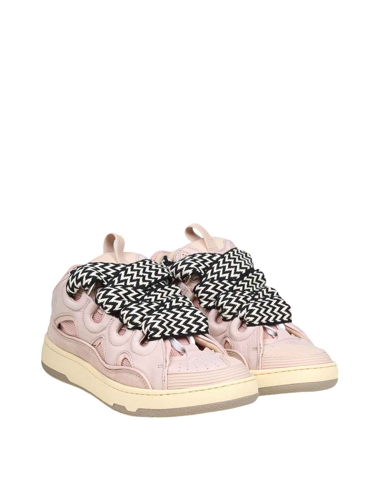 Curb Sneakers In White And Pink Leather FUSKDK12DRA3P26 (LANVIN / スニーカー ) | LANVIN (ランバン)(1)