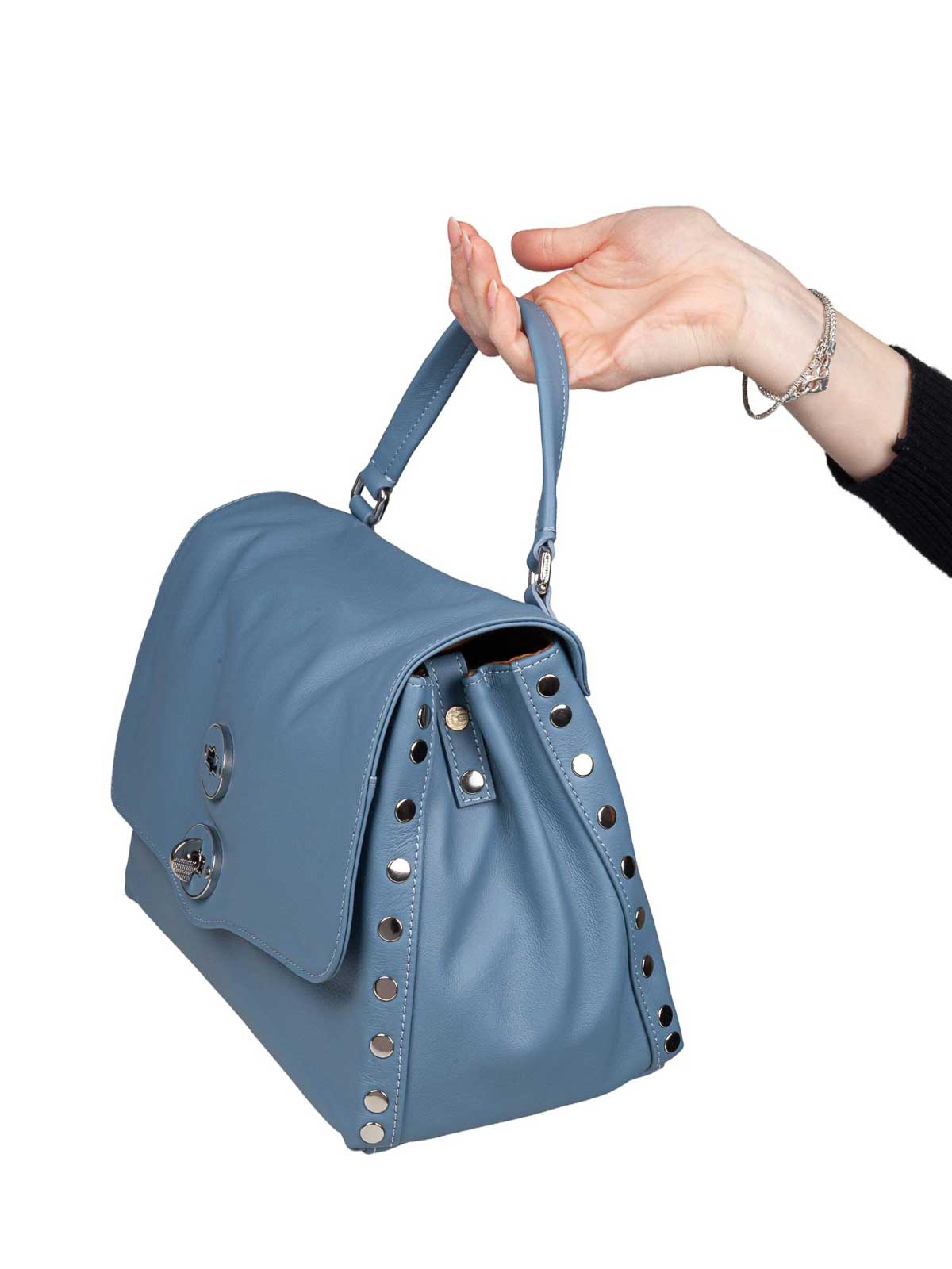 Postina Saeta S Blue Leather Bag 0680101910000Z0618S (ZANELLATO / ハンドバッグ・ショルダーバッグ ) | ZANELLATO (ザネラート)(1)