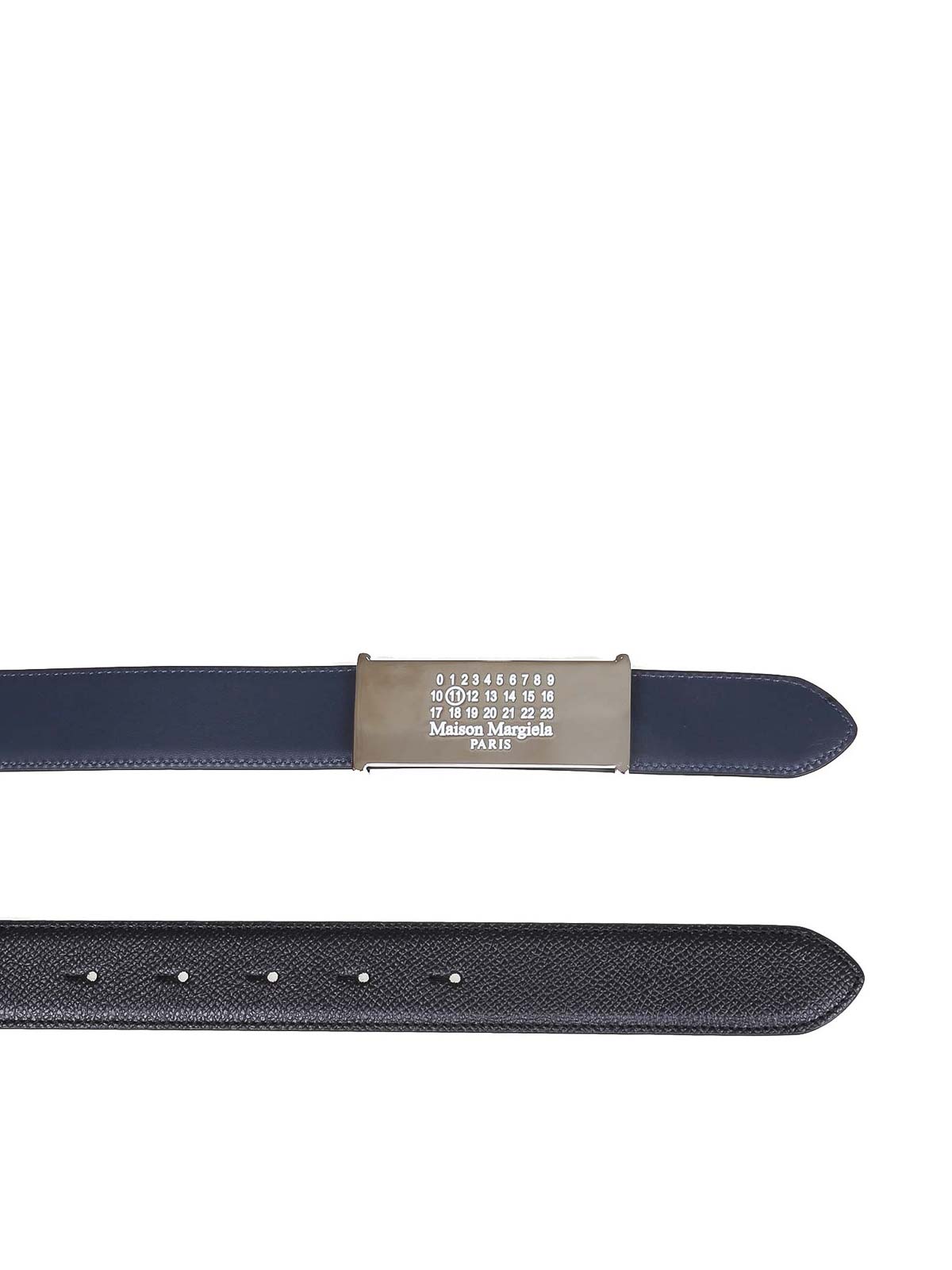 Reversible Blue/Black Leather Belt SA3TP0009P4745H9369 (Maison Margiela / ベルト・サスペンダー ) | Maison Margiela (メゾン マルジェラ)(1)