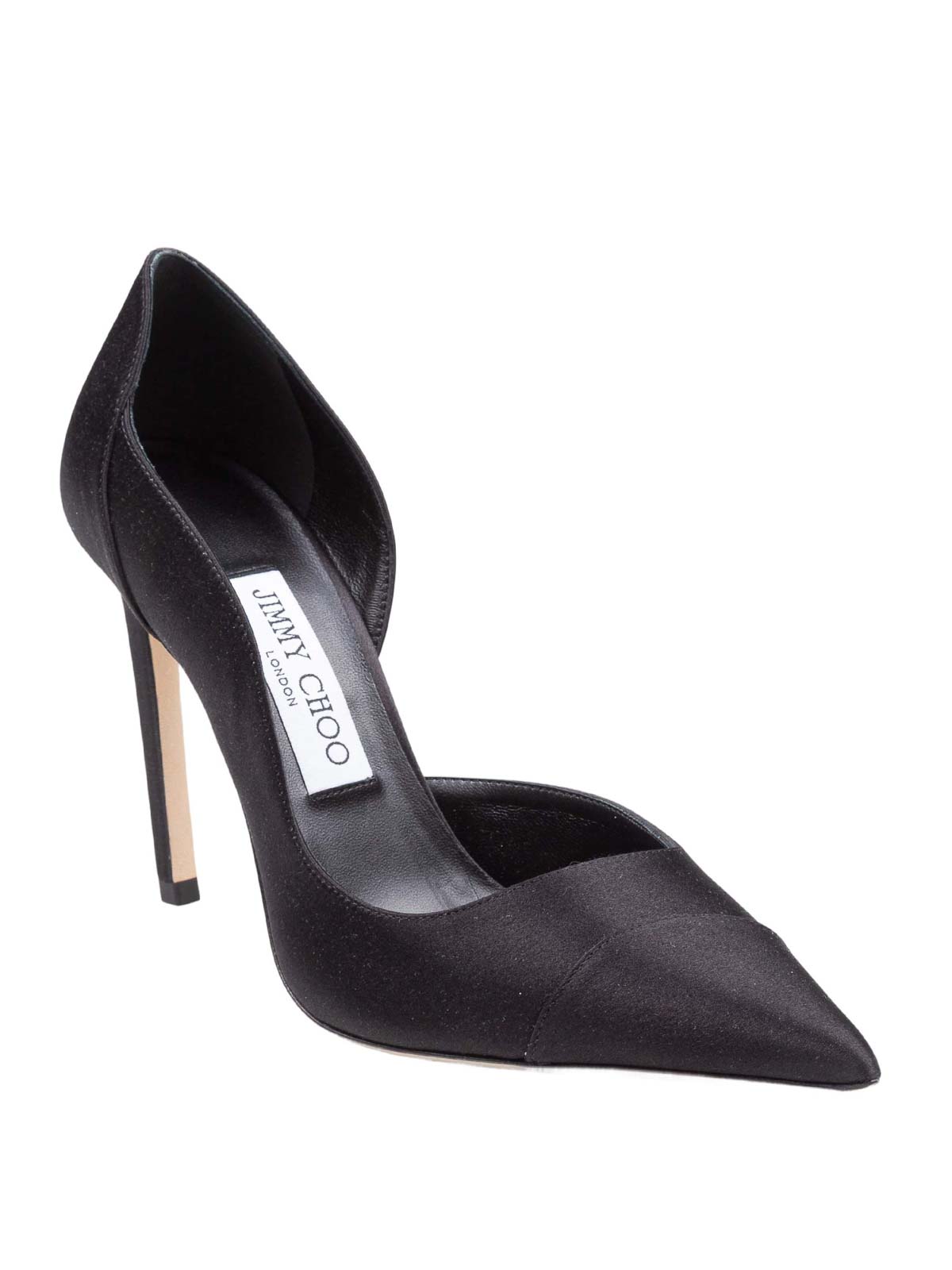 Brigitte 100 Sta decollete in black satin BRIGITTE100SAT (JIMMY CHOO / パンプス・ハイヒール ) | JIMMY CHOO (ジミー チュウ)(1)