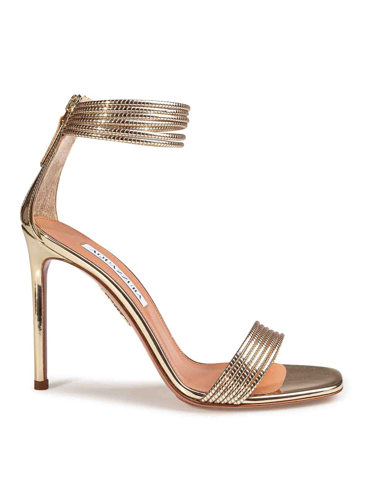 Sway 105 Sandal in Gold Mirrored Leather SWYHIGS0SSYSOG (AQUAZZURA / サンダル ) | AQUAZZURA (アクアズーラ)