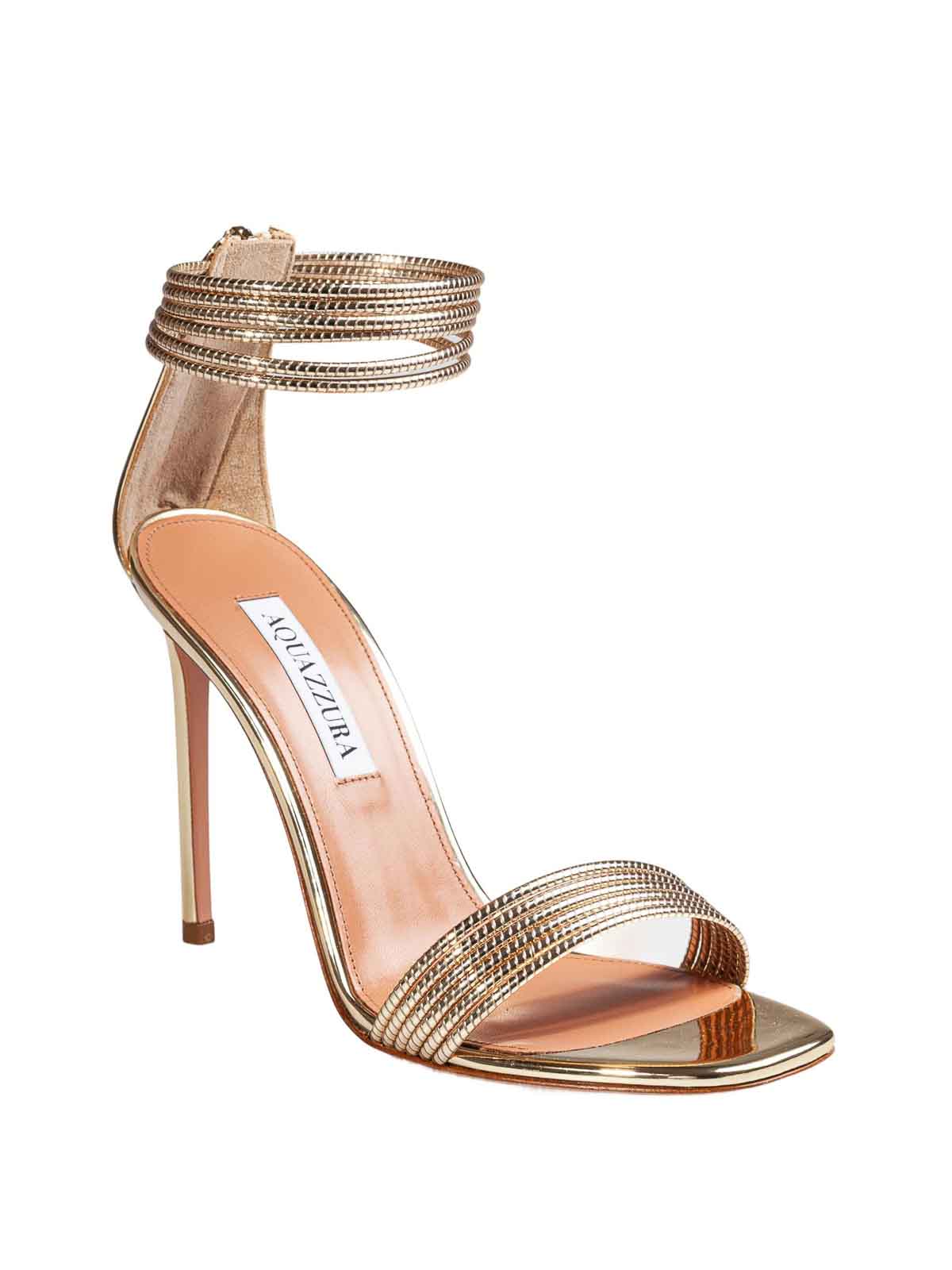 Sway 105 Sandal in Gold Mirrored Leather SWYHIGS0SSYSOG (AQUAZZURA / サンダル ) | AQUAZZURA (アクアズーラ)(1)