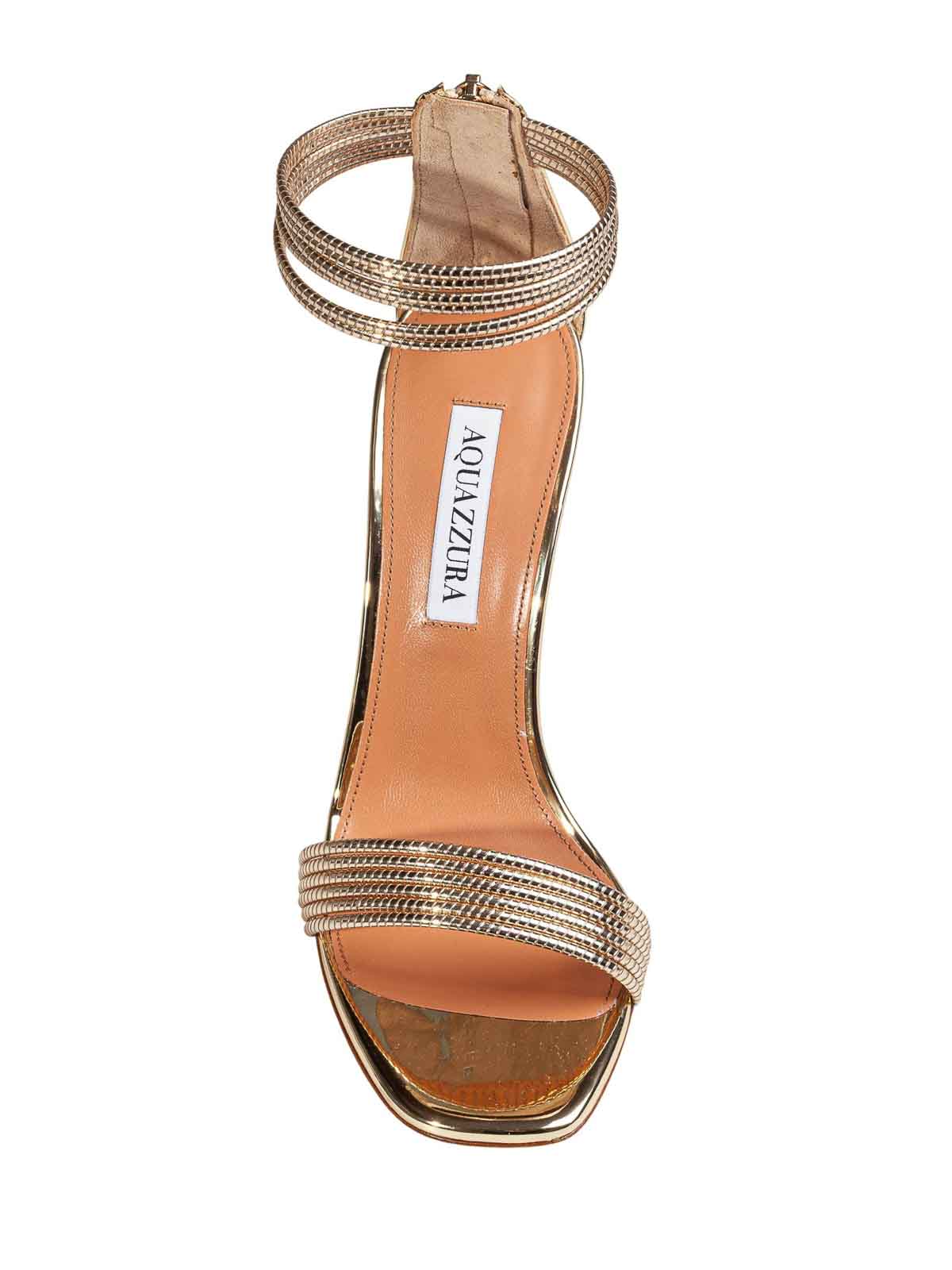 Sway 105 Sandal in Gold Mirrored Leather SWYHIGS0SSYSOG (AQUAZZURA / サンダル ) | AQUAZZURA (アクアズーラ)(2)