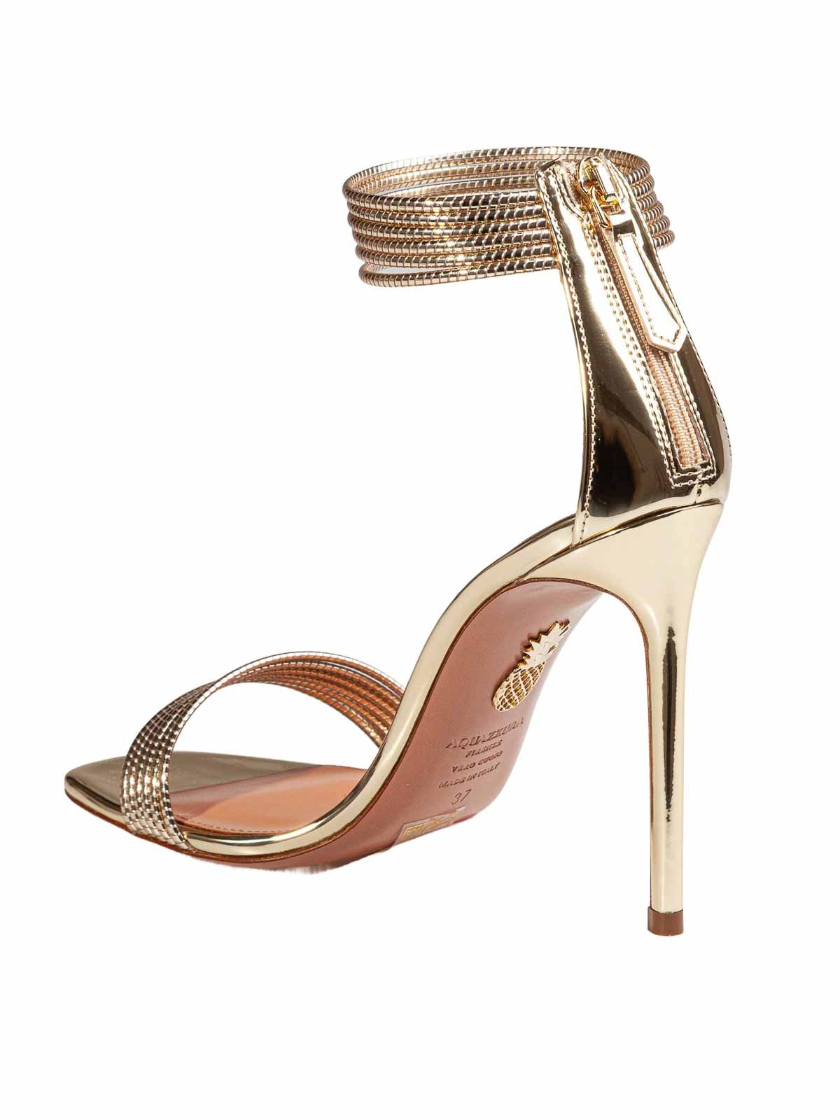 Sway 105 Sandal in Gold Mirrored Leather SWYHIGS0SSYSOG (AQUAZZURA / サンダル ) | AQUAZZURA (アクアズーラ)(3)