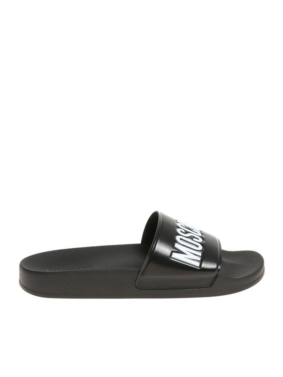 Logo slides in black MB28022G05G10000 (MOSCHINO / サンダル ) | MOSCHINO (モスキーノ)