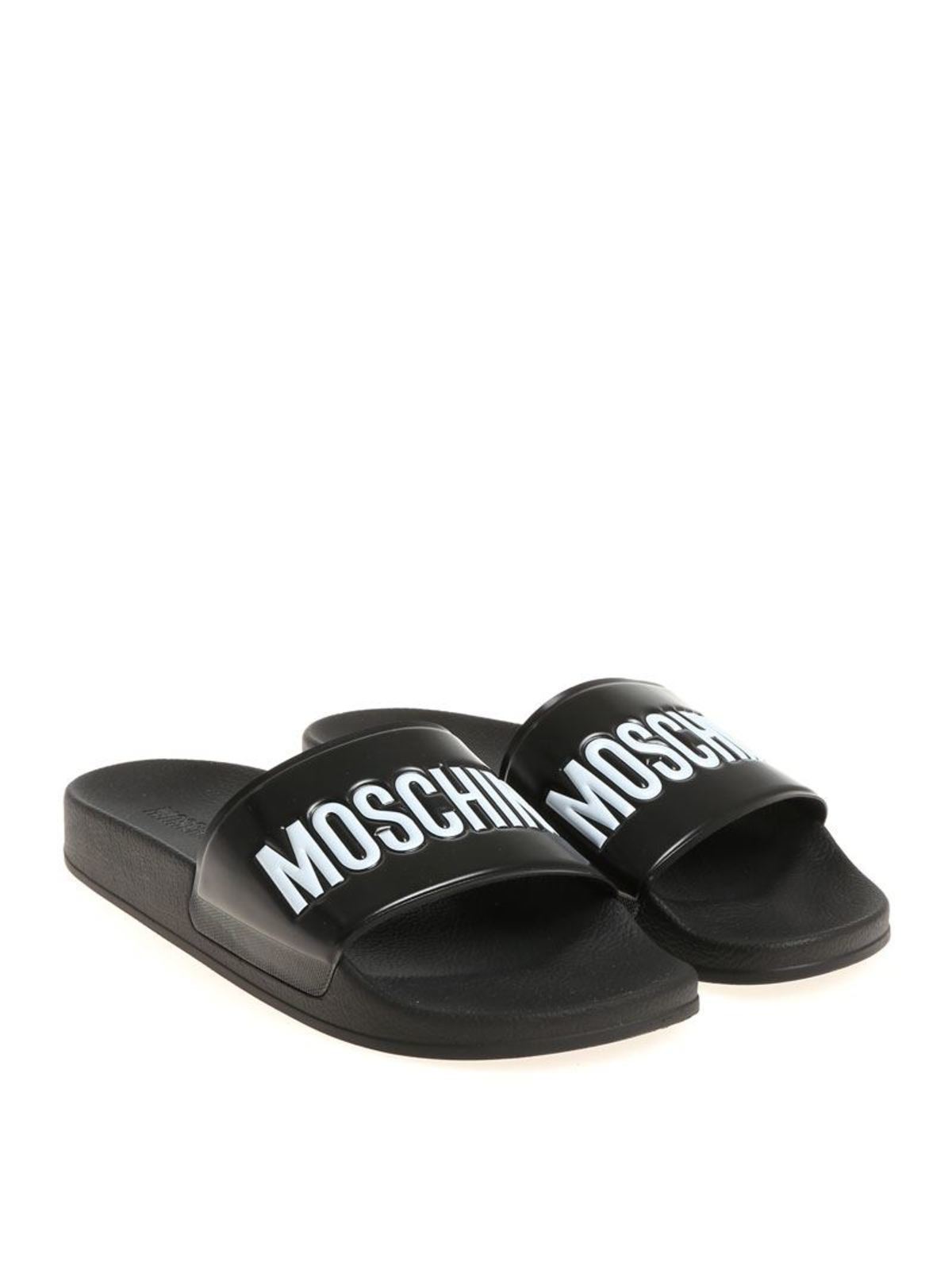 Logo slides in black MB28022G05G10000 (MOSCHINO / サンダル ) | MOSCHINO (モスキーノ)(1)