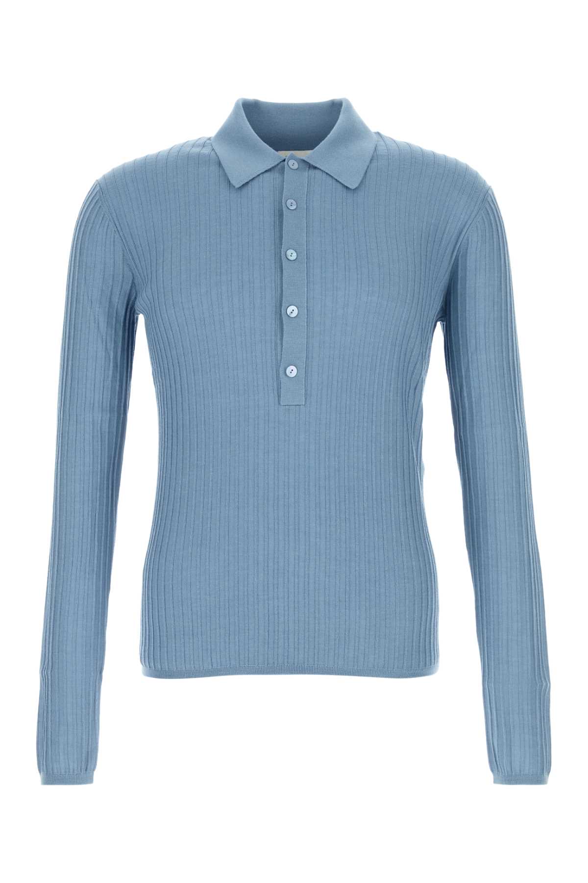 Light blue wool blend polo shirt 855544Y77HM4165 (Saint Laurent / ニット・セーター・カーディガン ) | Saint Laurent (サンローラン)
