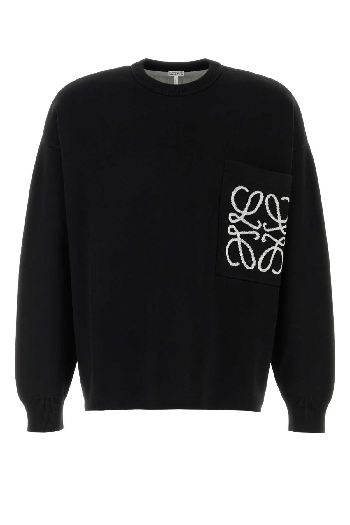 Black cotton blend sweater H526Y14KKIBLACKWHITE (LOEWE / ニット・セーター・カーディガン ) | LOEWE (ロエベ)
