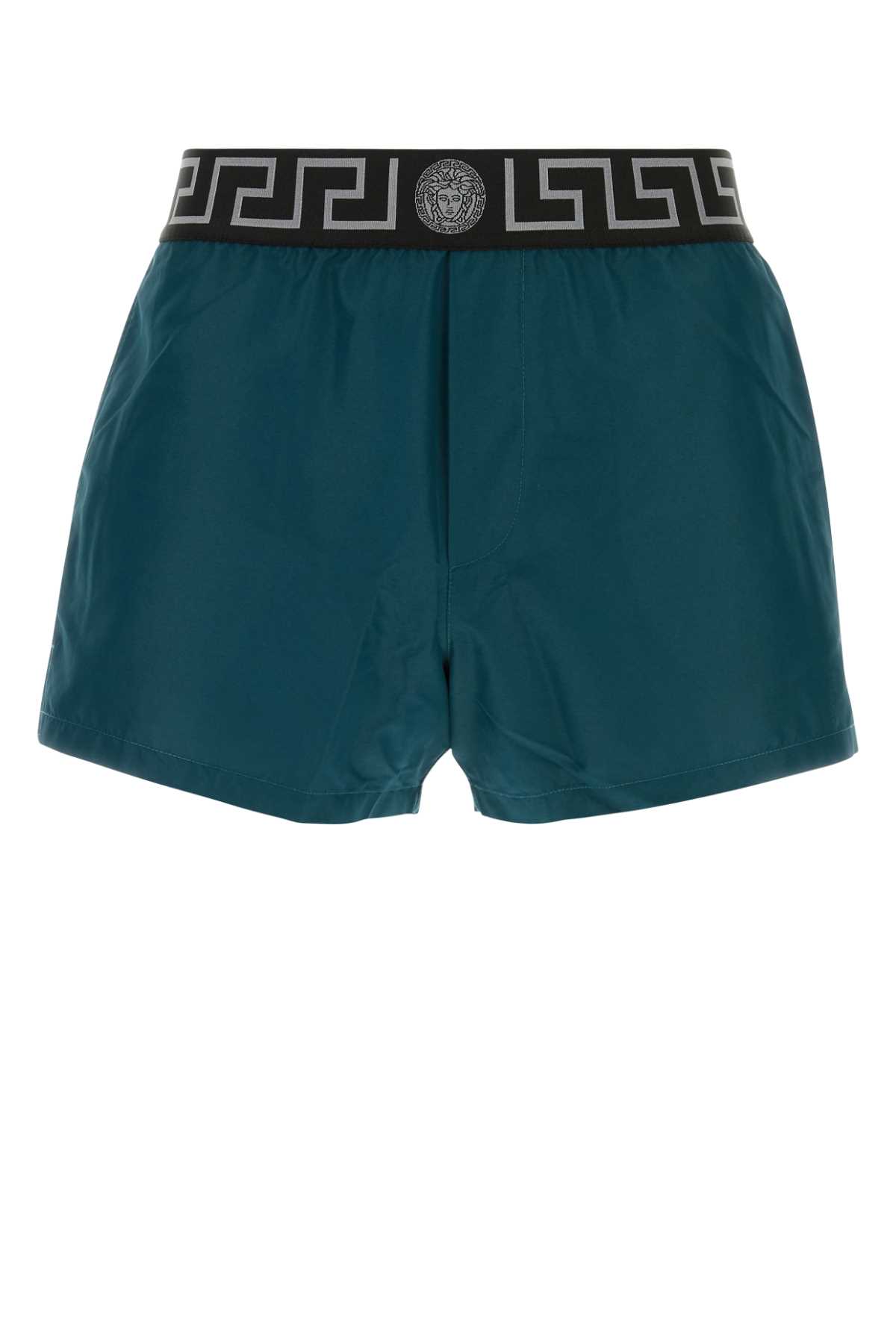 Denim blue polyester swimming shorts ABU010221A111202U8D0 (VERSACE / スイムウェア ) | VERSACE (ヴェルサーチェ)