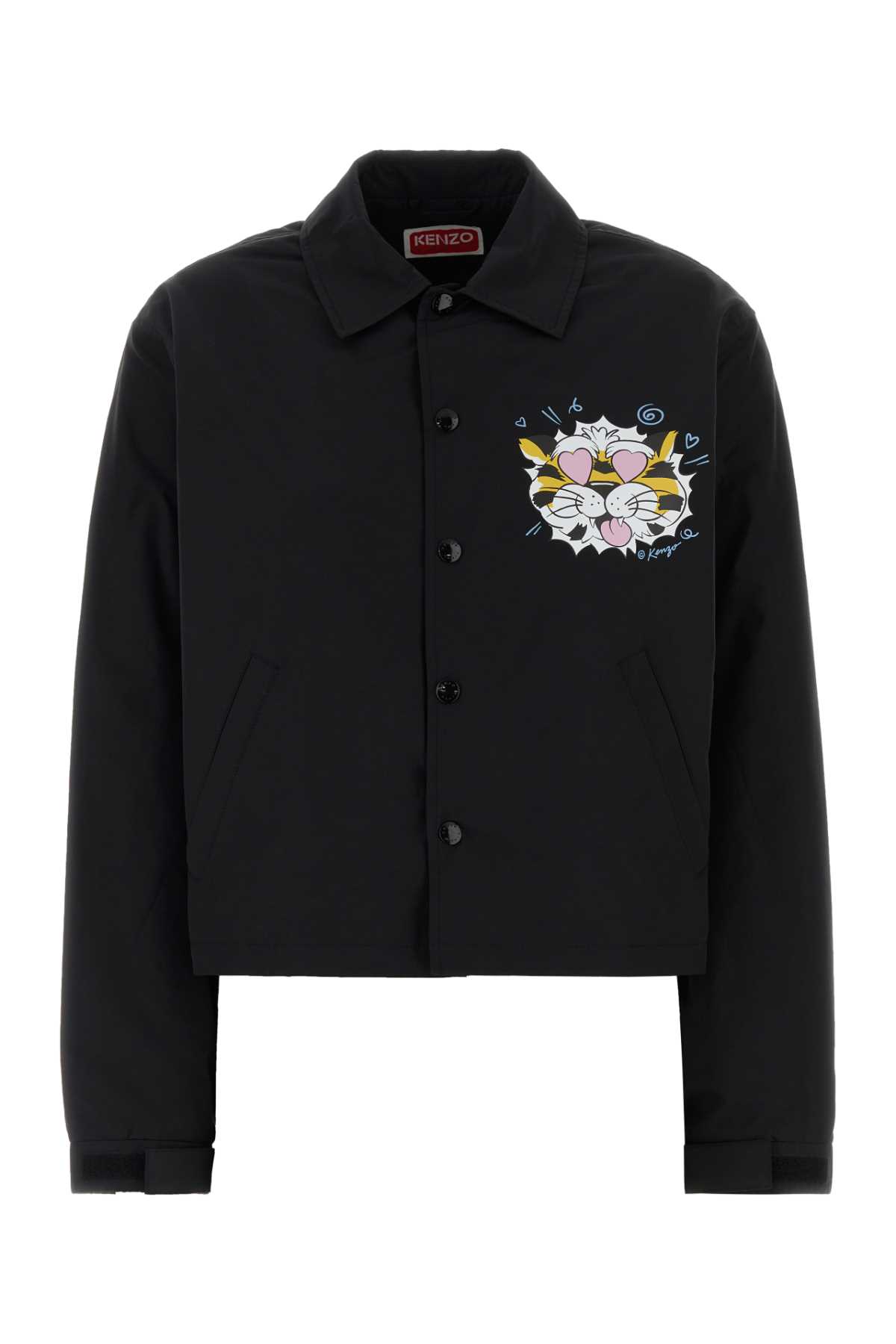 Black cotton blend jacket FG52BL2499NI99 (KENZO / カジュアルジャケット ) | KENZO (ケンゾー)