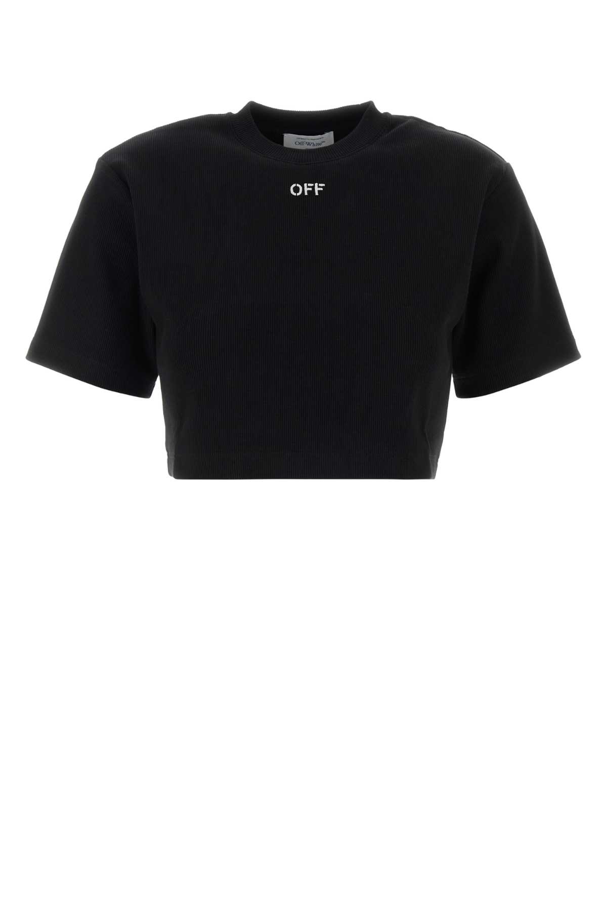 Black stretch cotton t-shirt 2AA081C99JER0041001 (Off-White / Tシャツ・カットソー ) | Off-White (オフホワイト)