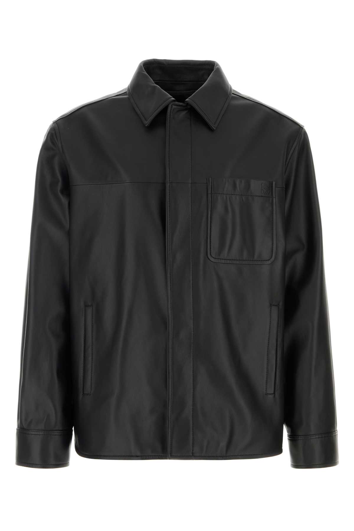 Black leather shirt H526Y31L52BLACK (LOEWE / レザー&ファージャケット・コート ) | LOEWE (ロエベ)