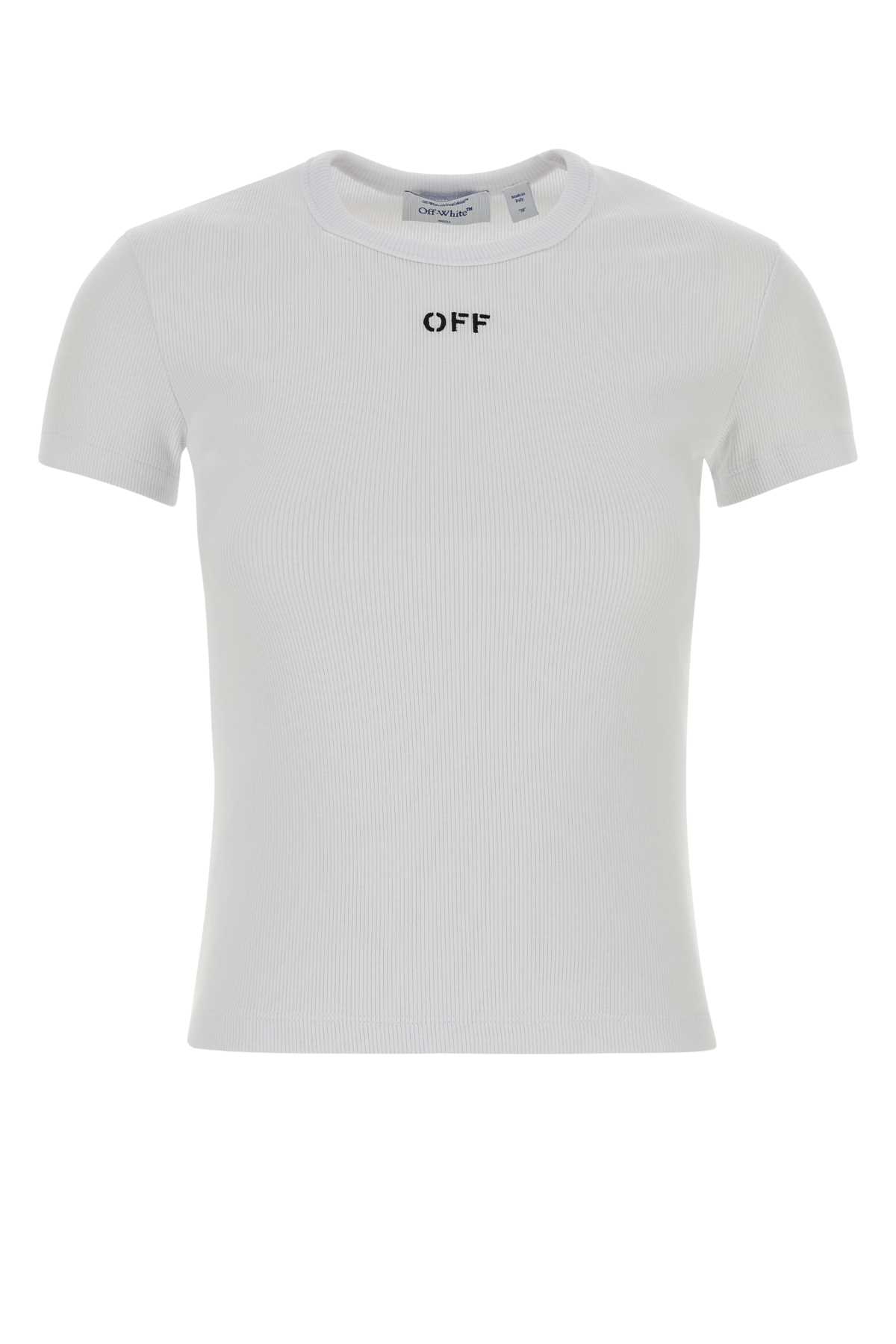 White stretch cotton t-shirt 2AA065C99JER0050110 (Off-White / Tシャツ・カットソー ) | Off-White (オフホワイト)