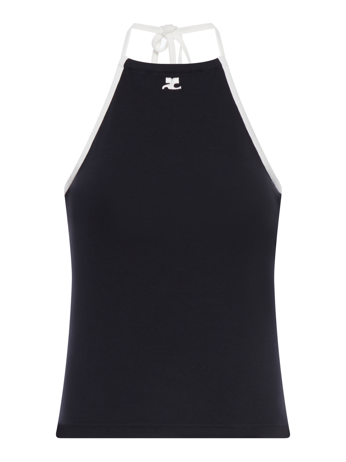 COTTON TANK TOP WITH CONTRASTING LACES 226JDE169JS02039901 (Courrèges / タンクトップ・キャミソール ) | Courrèges (クレージュ)