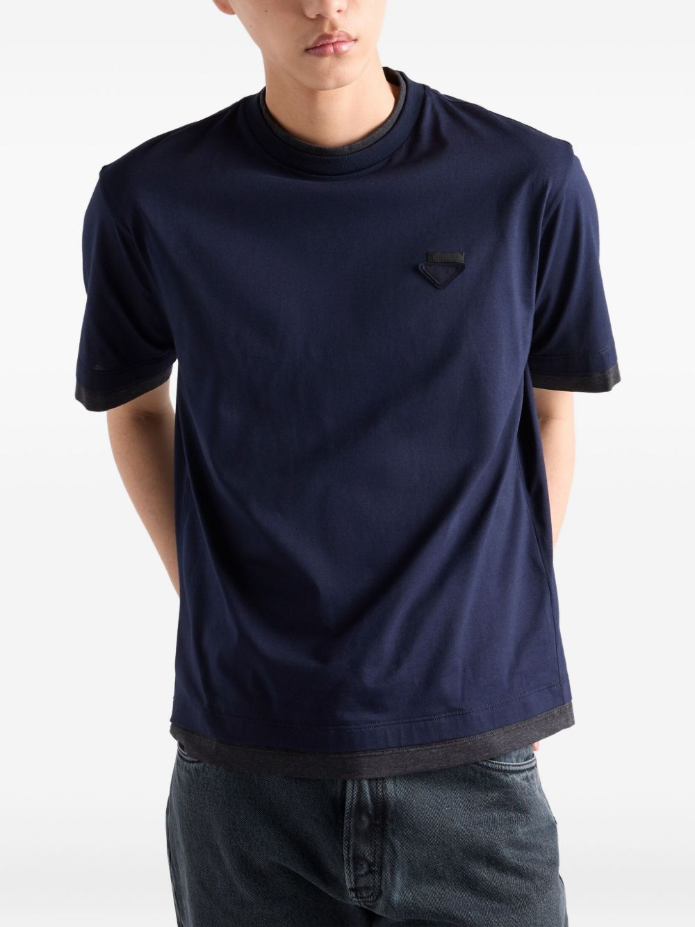 Prada T-shirts and Polos Blue UJN91211CDF095J (Prada / Tシャツ・カットソー ) | Prada (プラダ)(1)