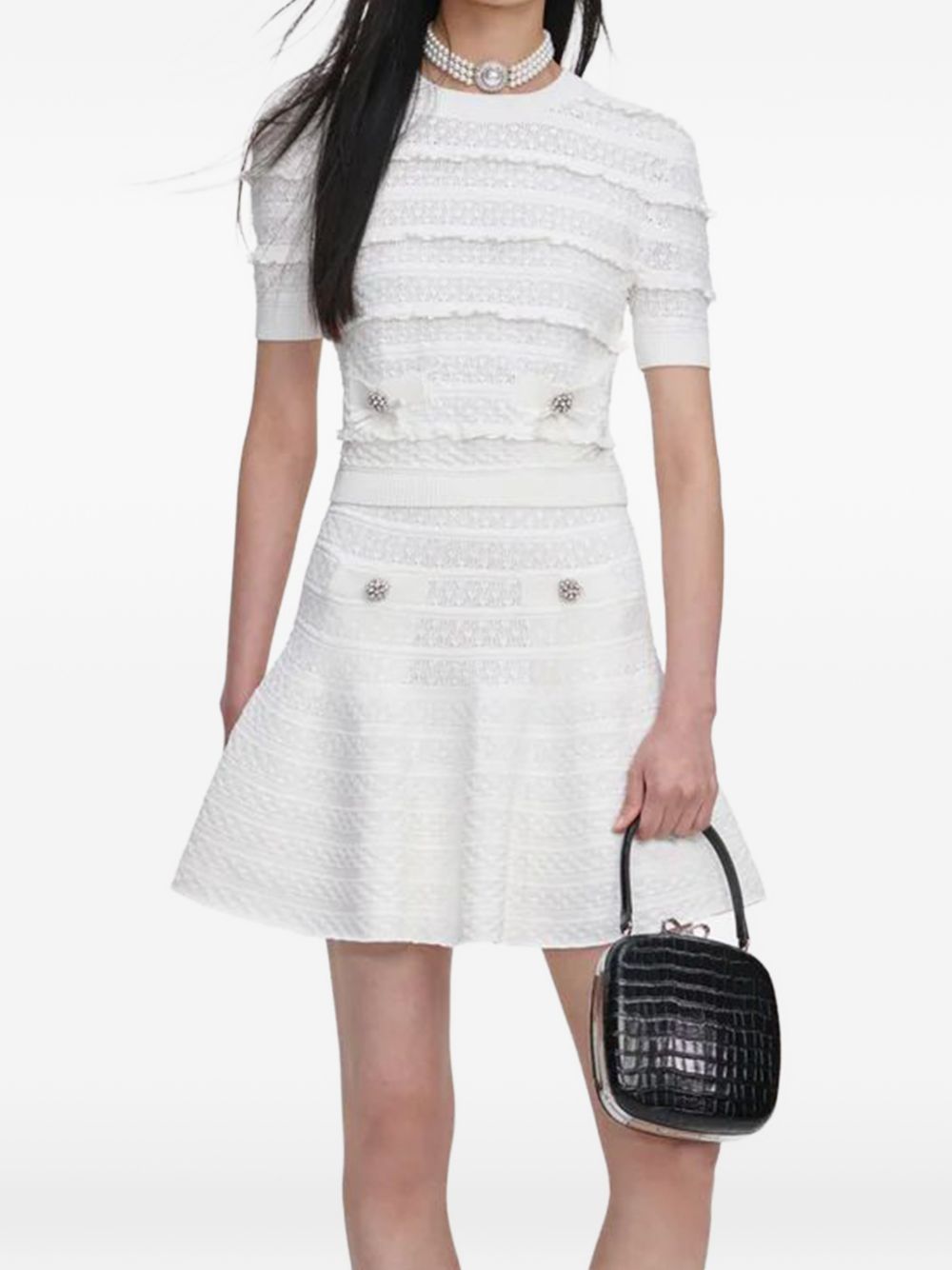 Self-portrait Top White SS26063TWWHITE (self-portrait / ニット・セーター・カーディガン ) | self-portrait (セルフ・ポートレイト)