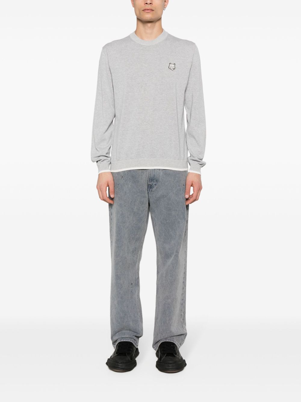 MAISON KITSUNE' Sweaters Grey MM00801KT1103H150 (Maison Kitsuné / ニット・セーター・カーディガン ) | Maison Kitsuné (メゾン キツネ)(2)