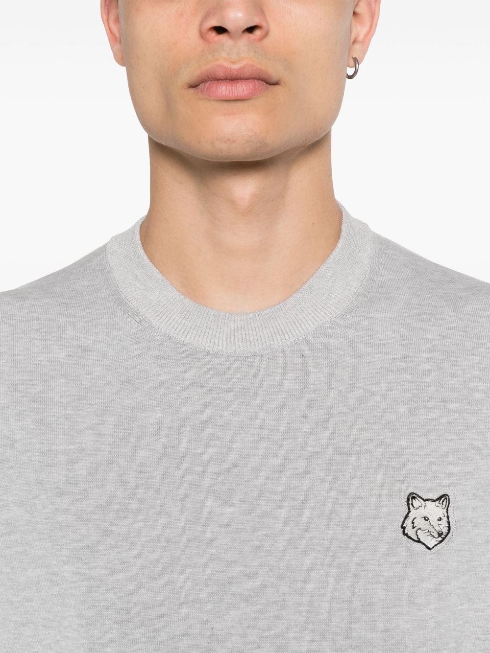 MAISON KITSUNE' Sweaters Grey MM00801KT1103H150 (Maison Kitsuné / ニット・セーター・カーディガン ) | Maison Kitsuné (メゾン キツネ)(3)