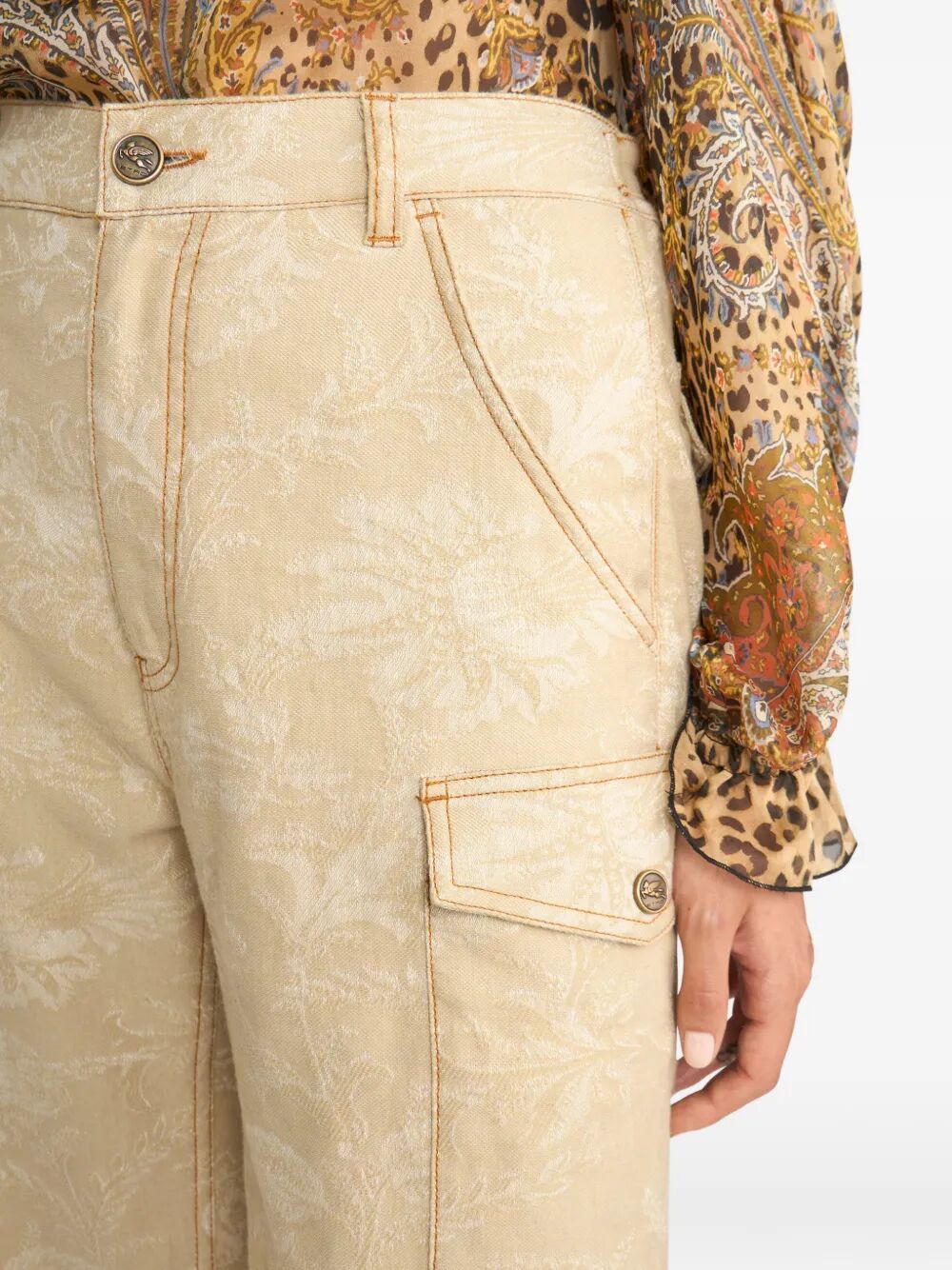 FLORAL JACQUARD CANVAS CARGO TROUSERS WRNB003399TJEK7S9820 (ETRO / ジーンズ ) | ETRO (エトロ)(3)